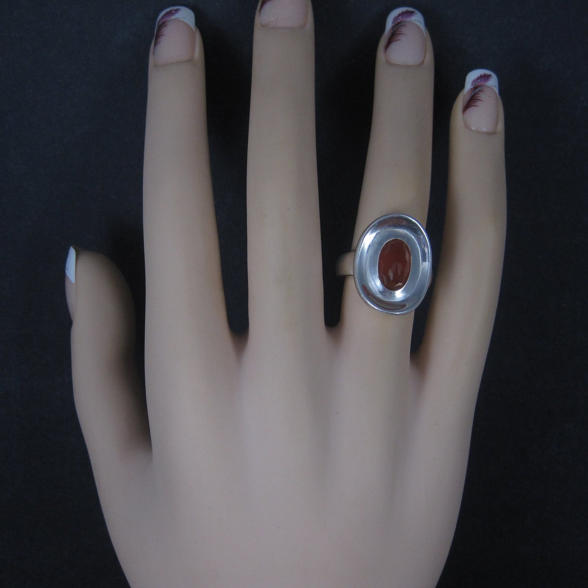 Robert Lee Morris Sterling Carnelian Puddle Ring Size 6 Retired