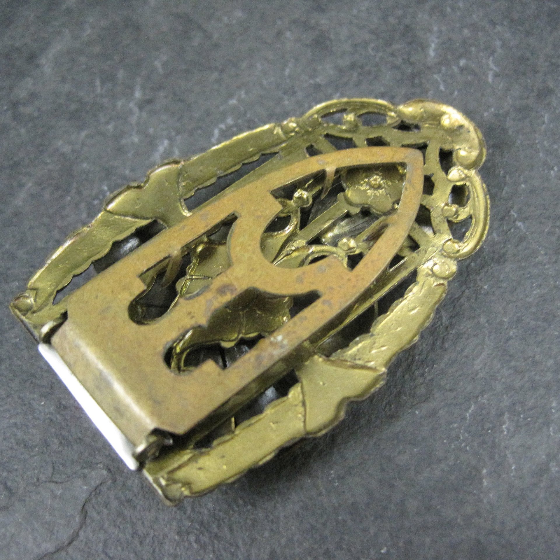 Vintage Brass Flower Dress Clip
