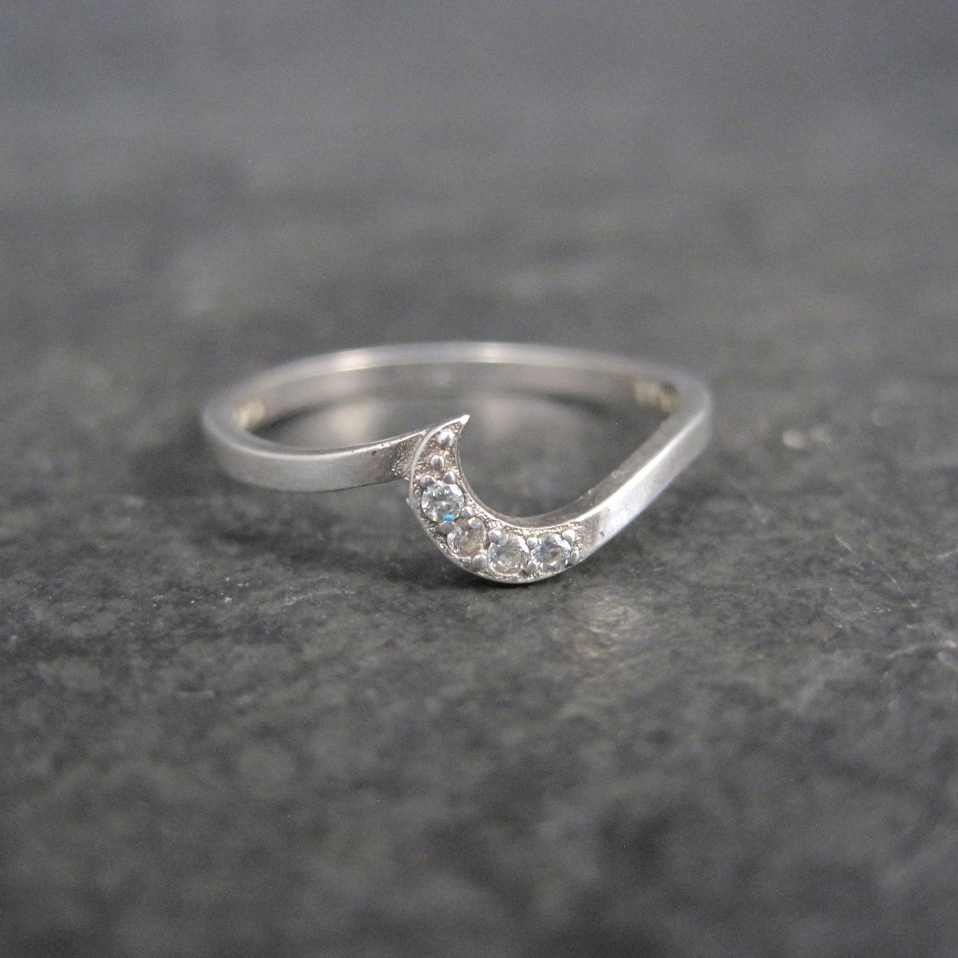 Dainty Wave Ring Vintage Italian Sterling Silver New Old Stock Size 6