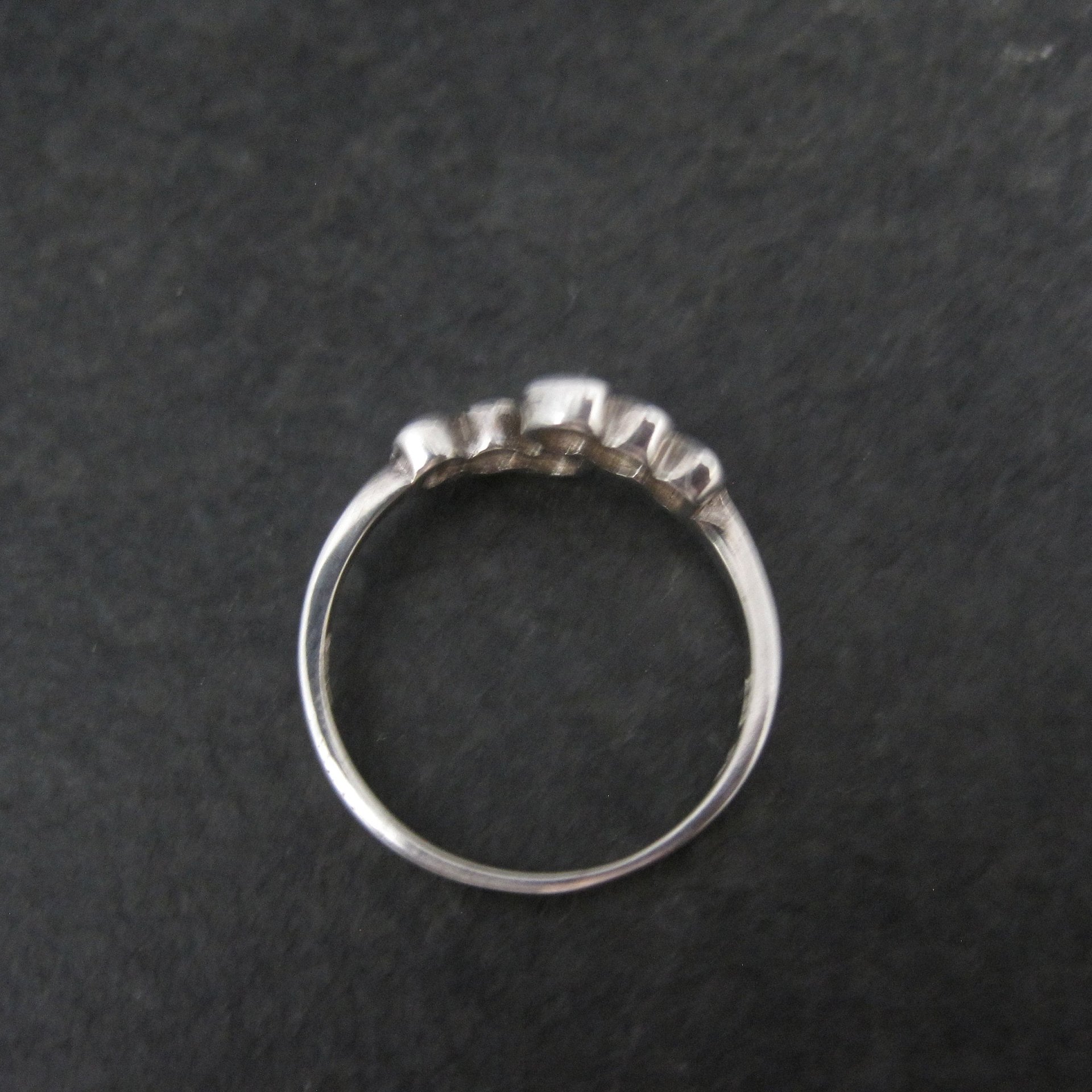 Dainty Sterling Silver Heart Ring Italian Silver Crossover New Old Stock