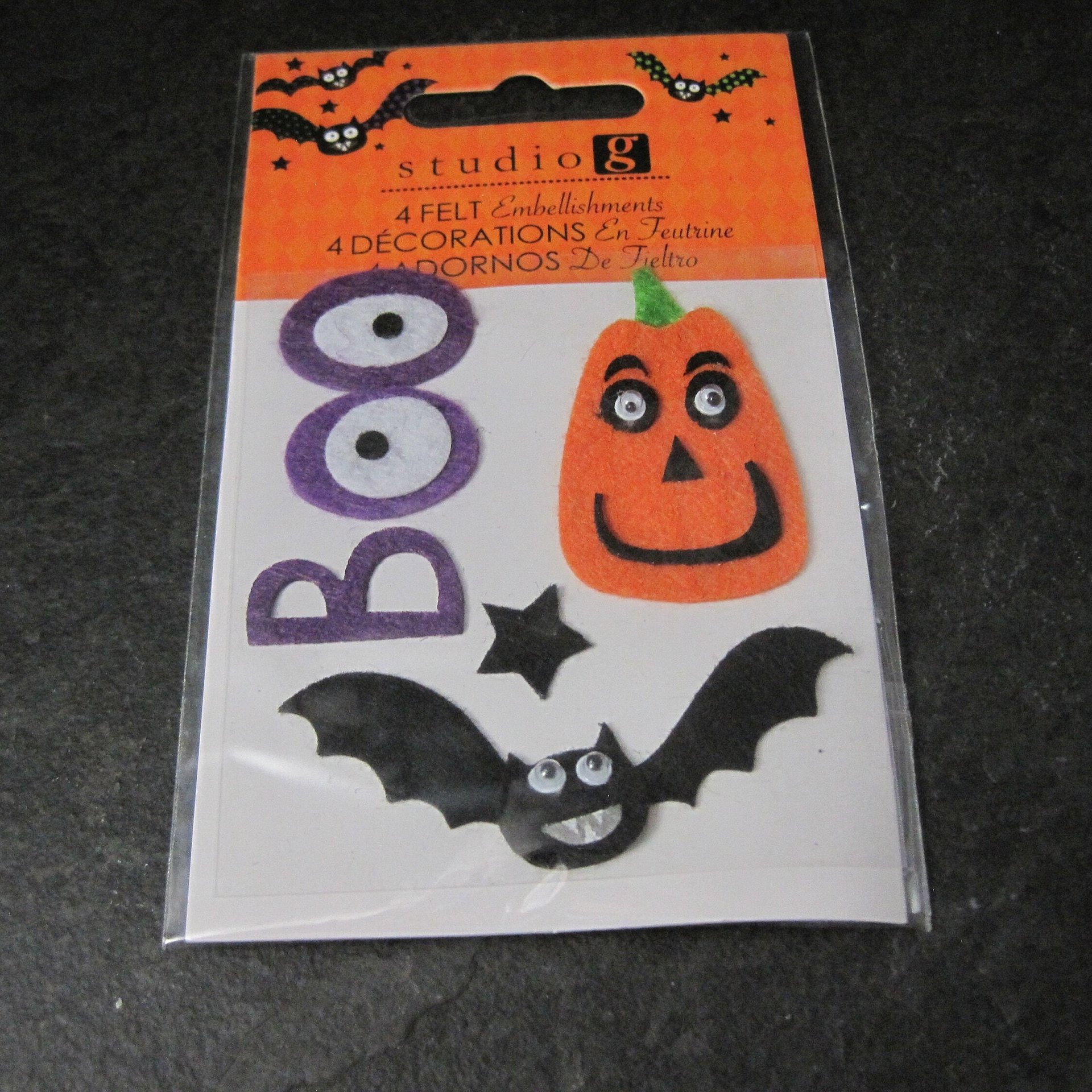 Studio G Felt Boo Bat Pumpkin Halloween Stickers Discontinued