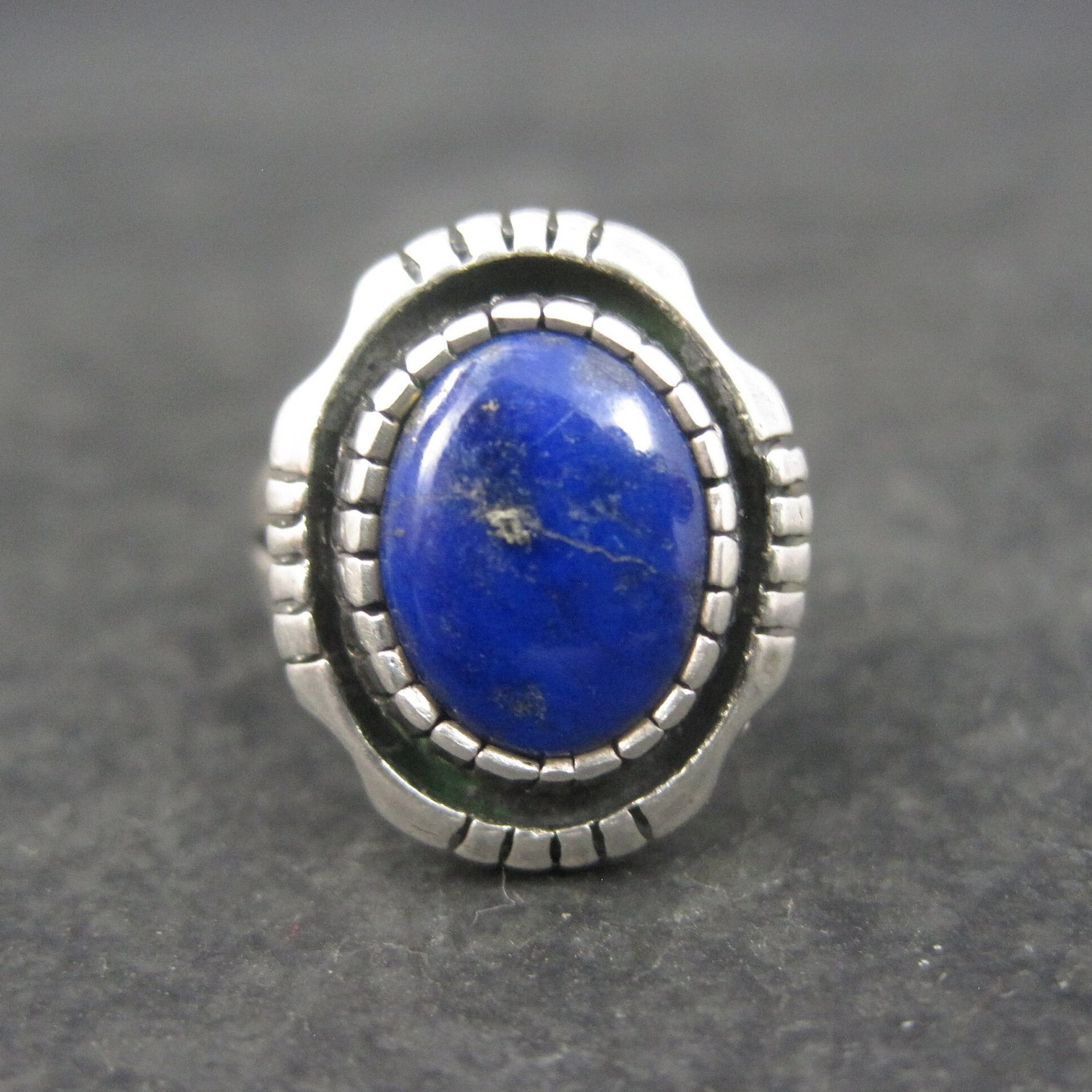 Vintage Southwestern Sterling Lapis Lazuli Pinky Ring Size 3.75