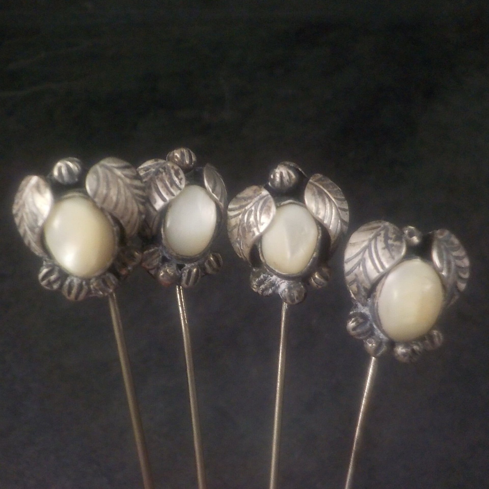 Destash Lot of 4 Southwestern Mother of Pearl Stick Pins