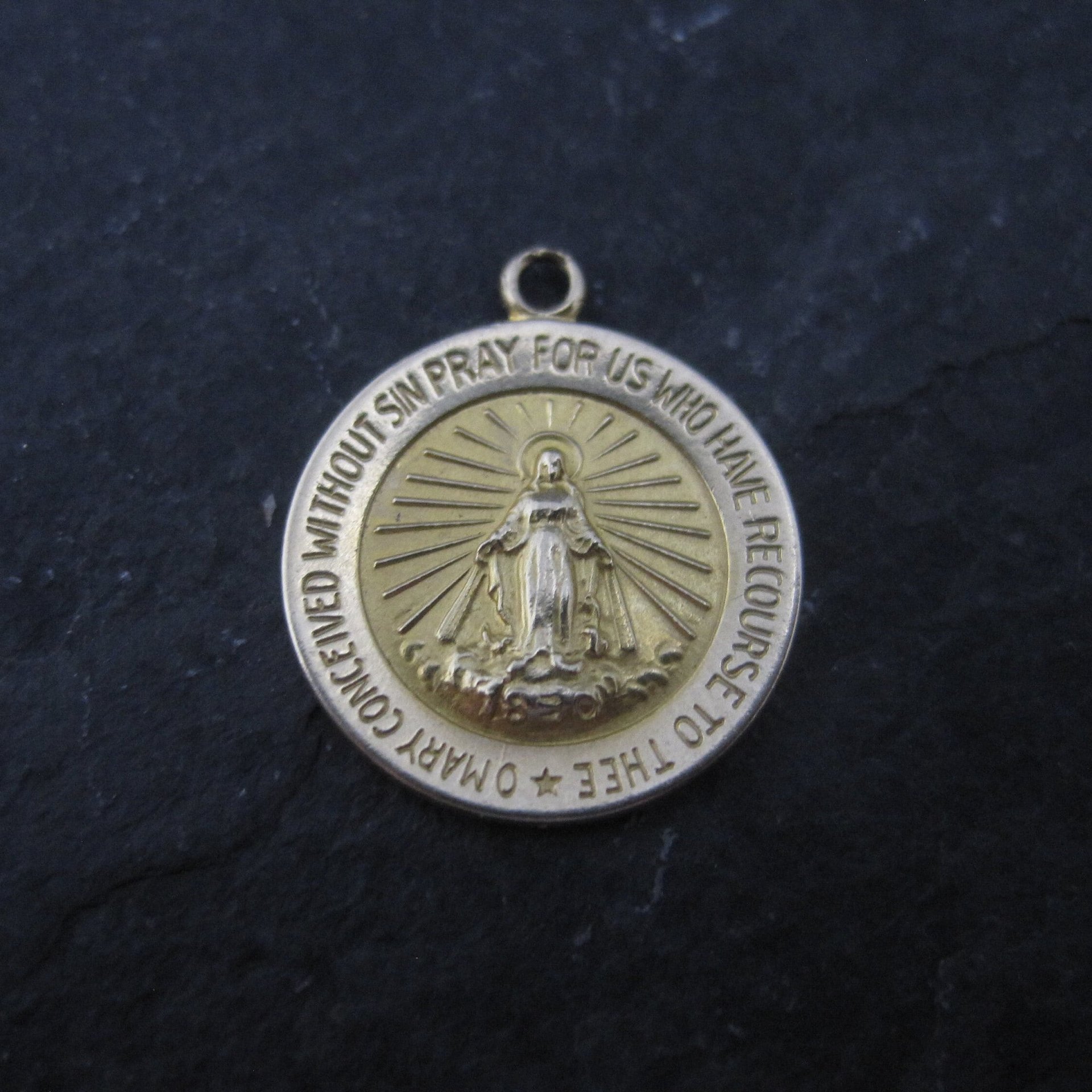 Vintage 14K Mary Sacred Heart Charm