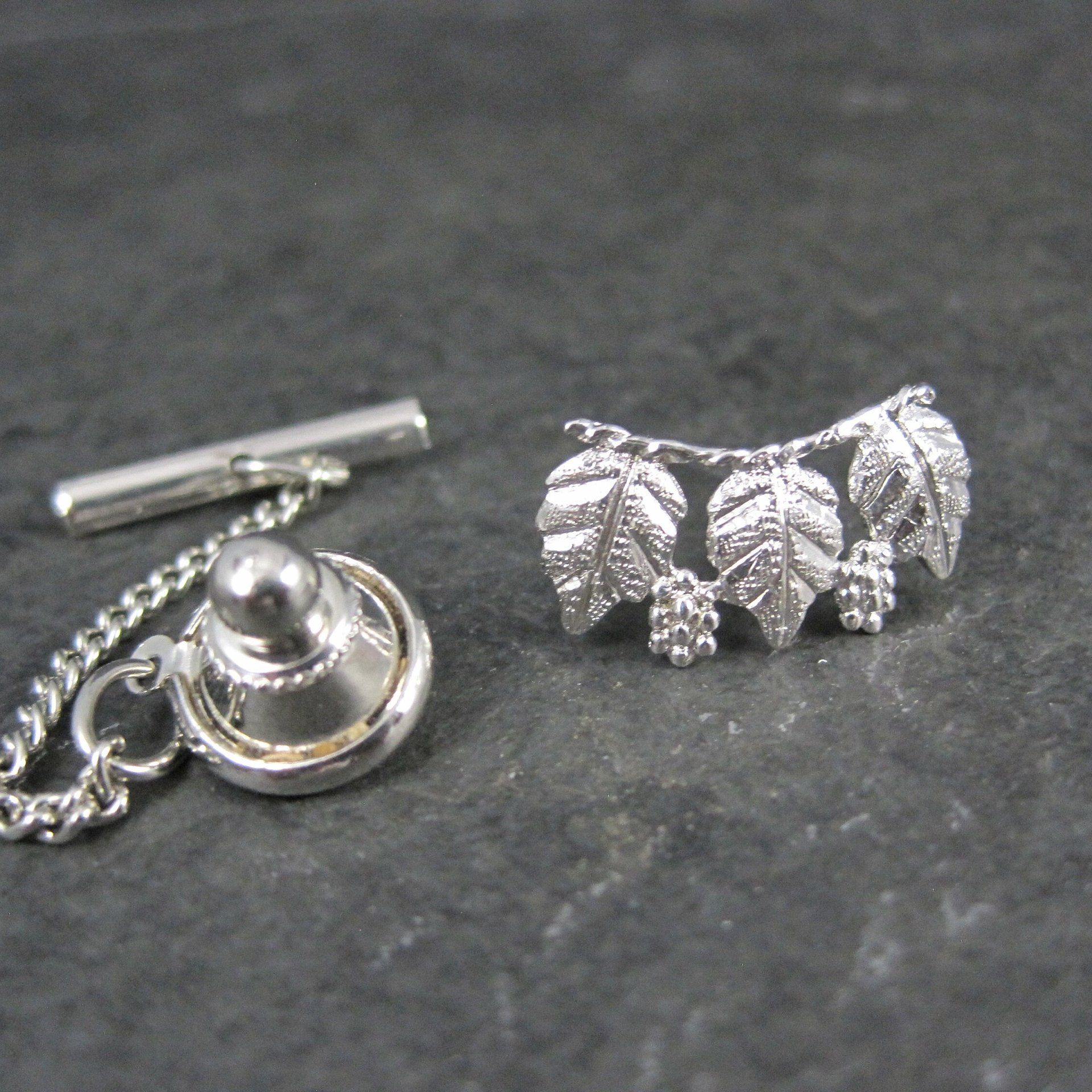 Estate Black Hills Silver Leaf Tie Tack