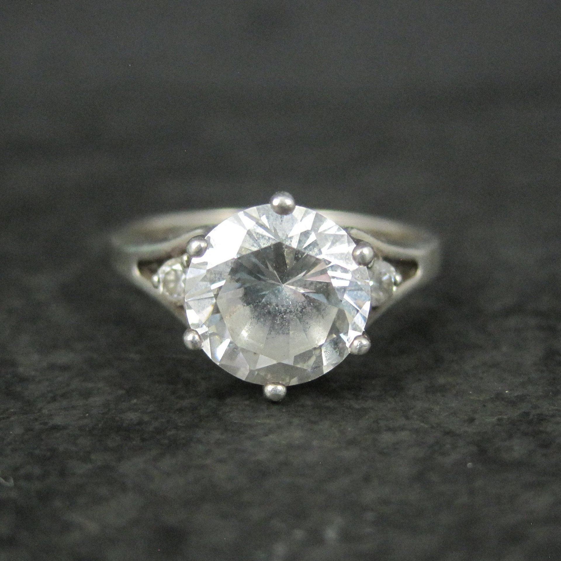 Vintage Sterling Diamonique Cz Ring Sizes 8 and 9