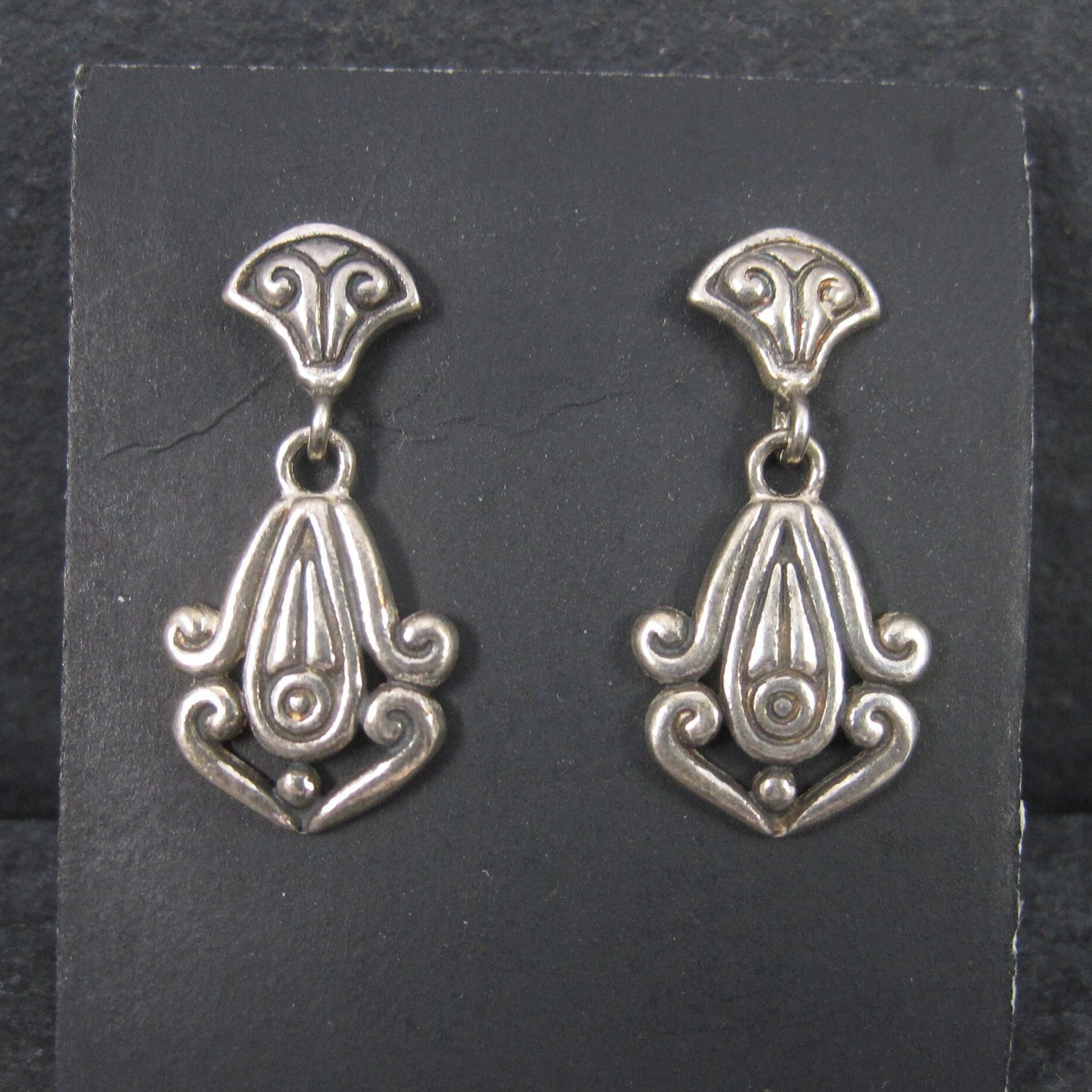 Vintage Sterling Victorian Style Earrings