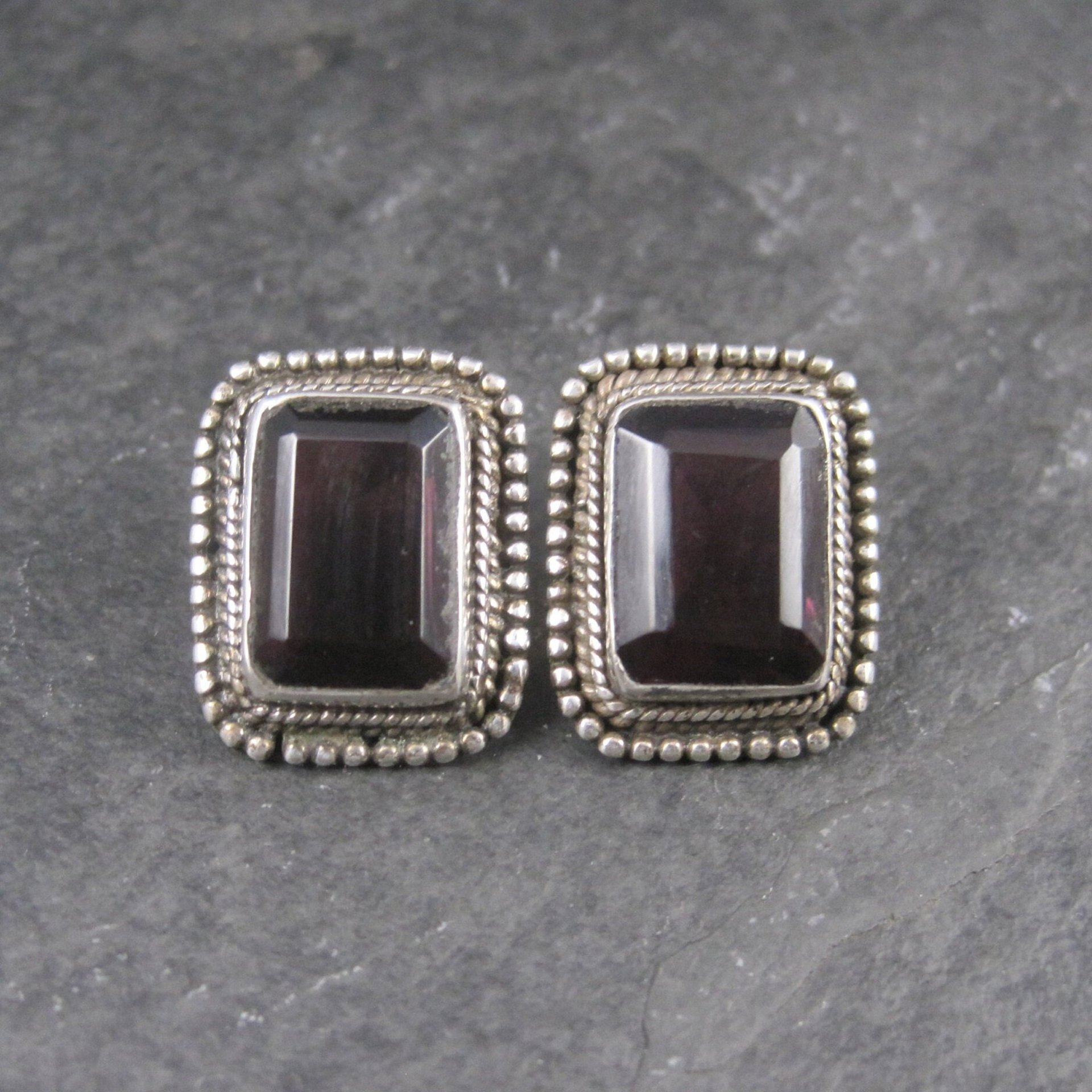 Large Purple Sterling Earrings