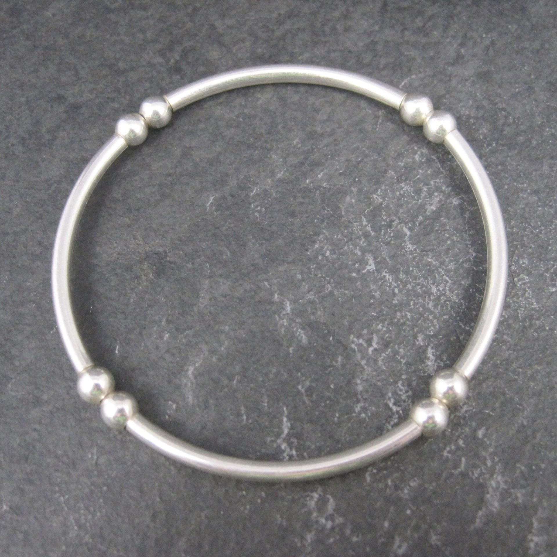 Vintage Stretchy Sterling Bangle Bracelet 7 Inches