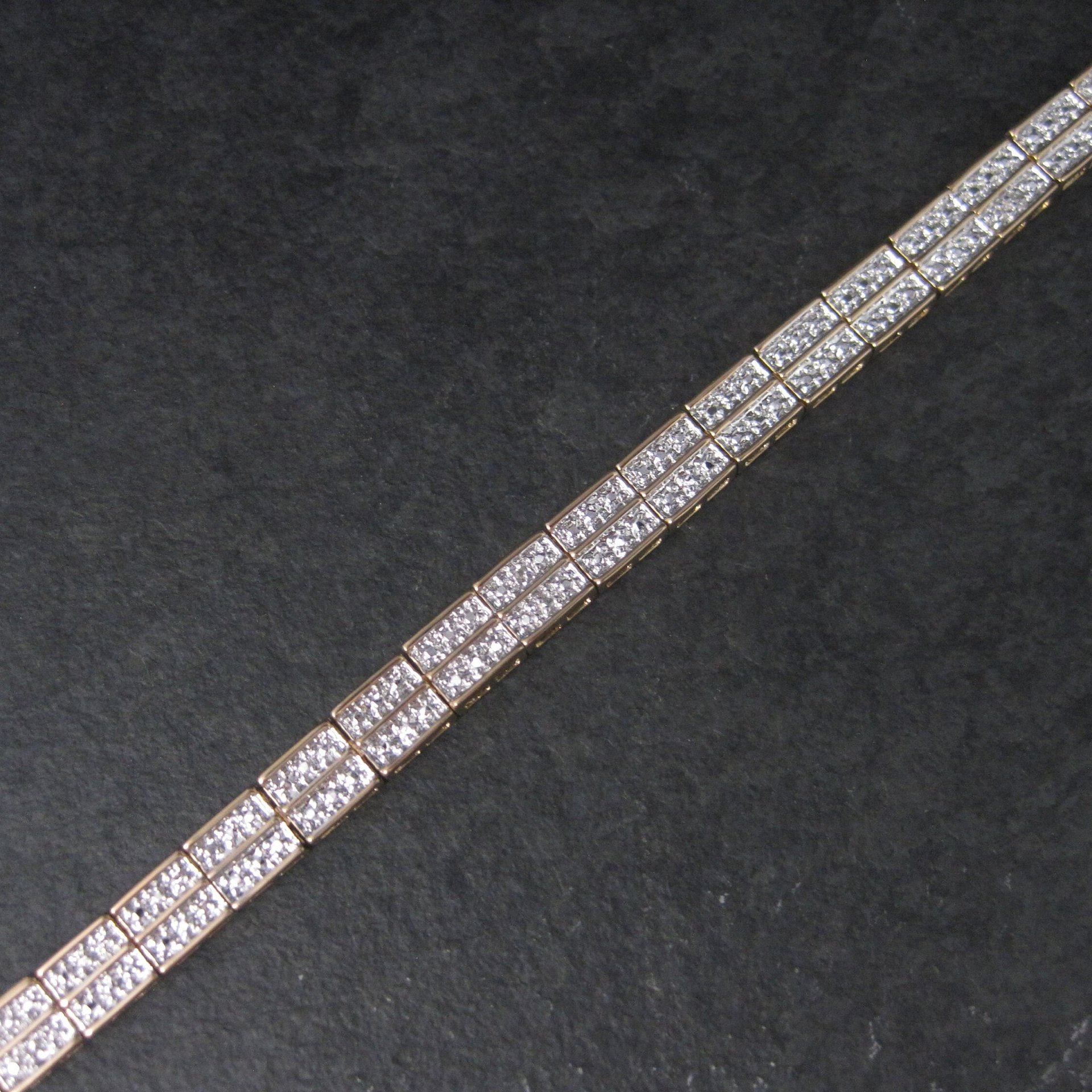 Estate Vermeil Sterling Illusion Bracelet 8.25 Inches