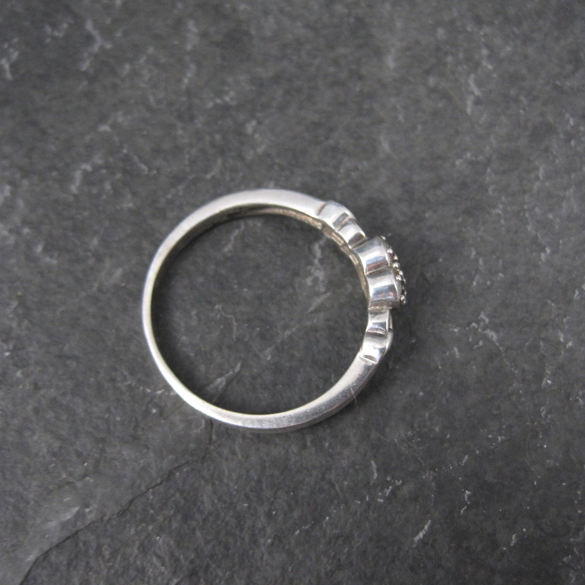 Dainty Sterling Cz Heart Ring Size 8 Italian Silver