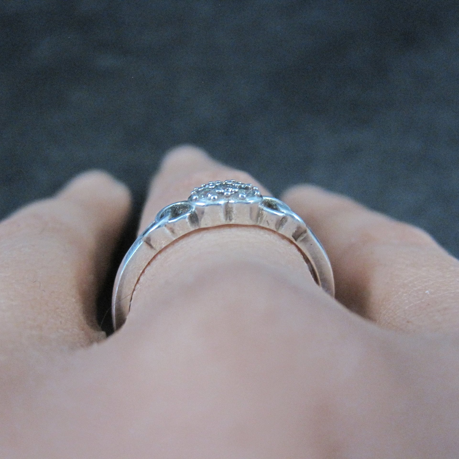Dainty Sterling Cz Heart Ring Size 8 Italian Silver