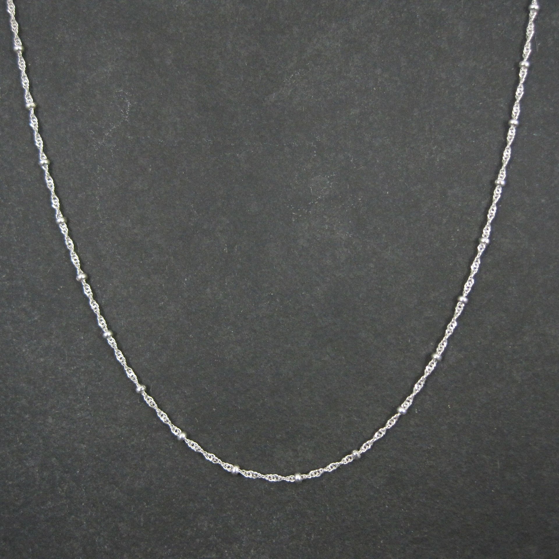 Italian Sterling Singapore Bead Necklace Chain Available in 20 & 30 Inches Estate Jewelry