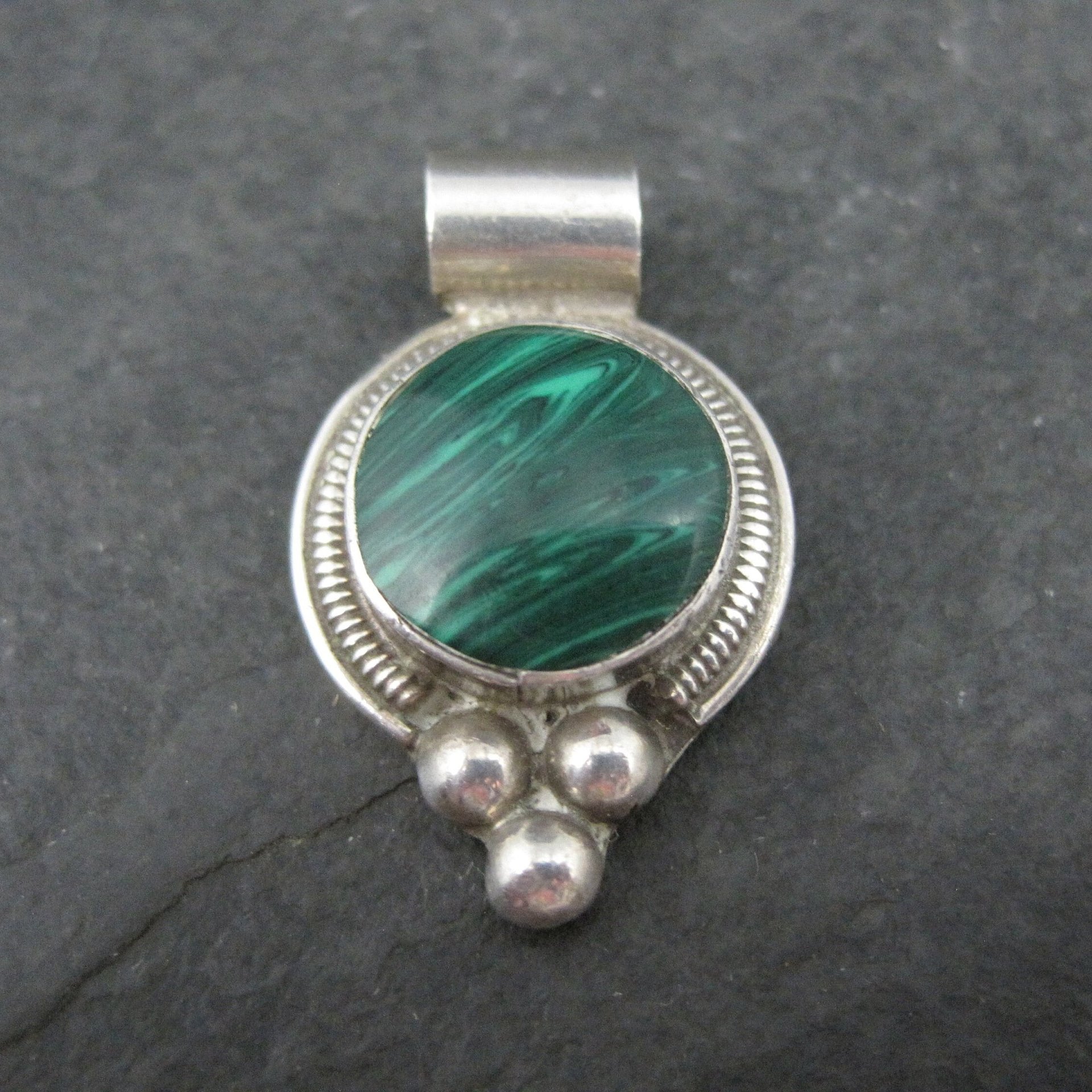 Mexican Sterling Malachite Pendant