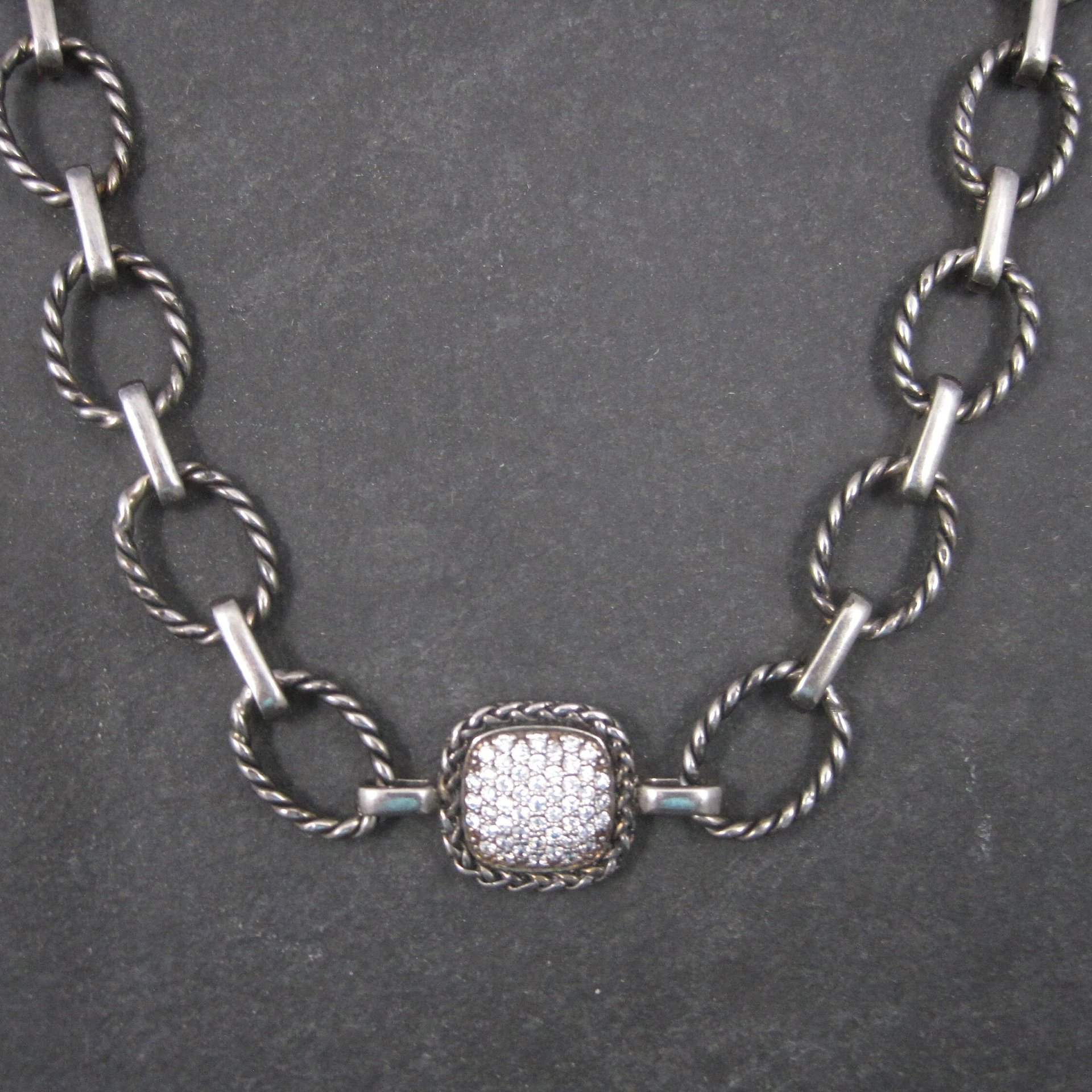 Estate Sterling Cubic Zirconia Necklace