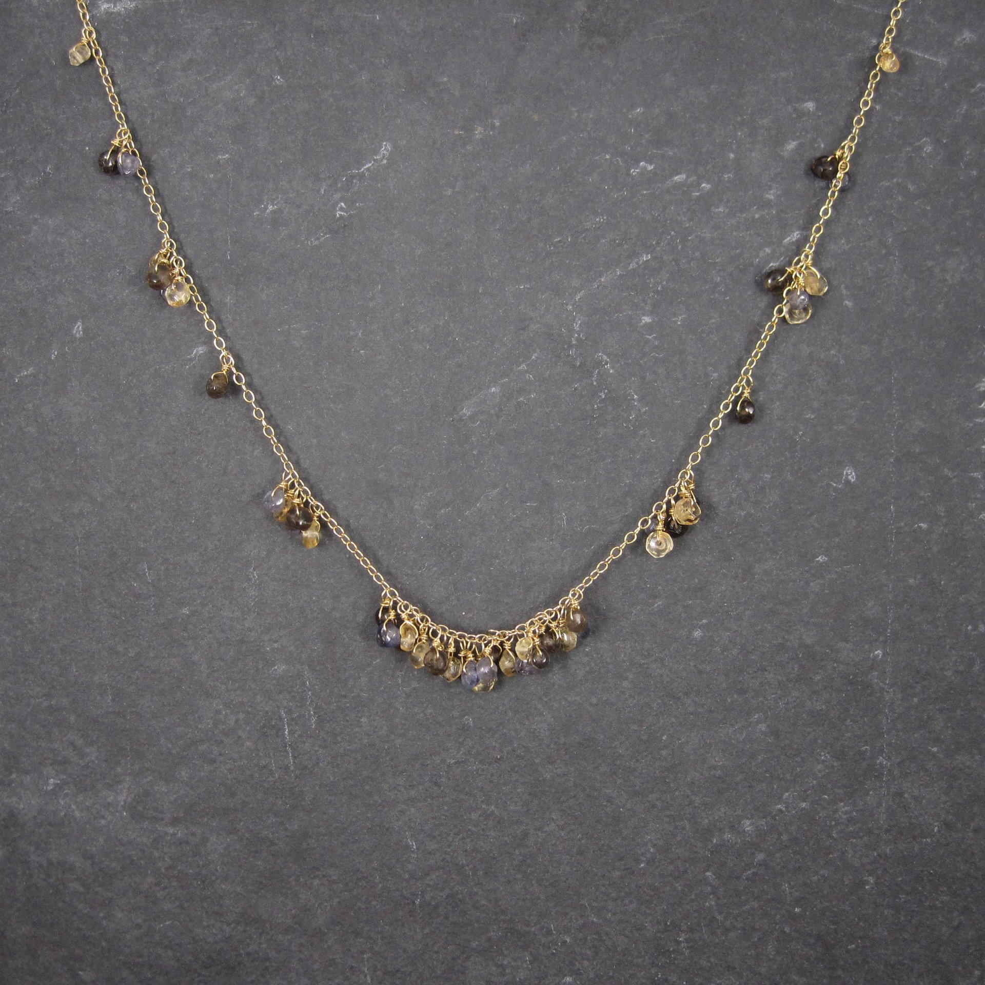 Vintage Vermeil Quartz Necklace 17-19 Inches