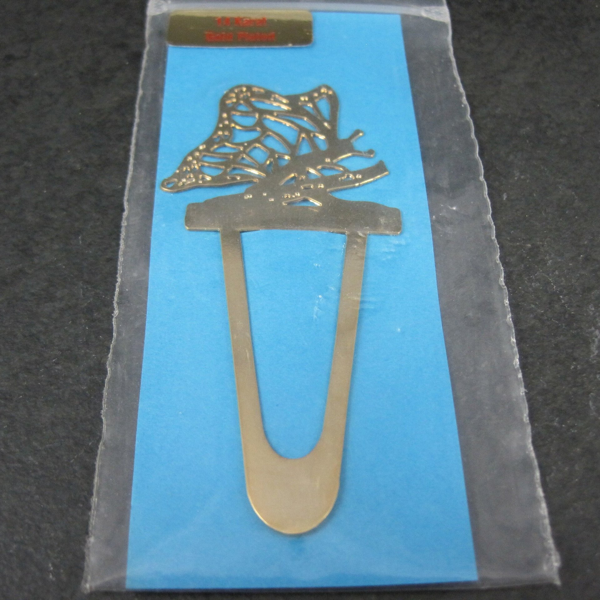 Vintage 14K Gold Plated Butterfly Bookmark