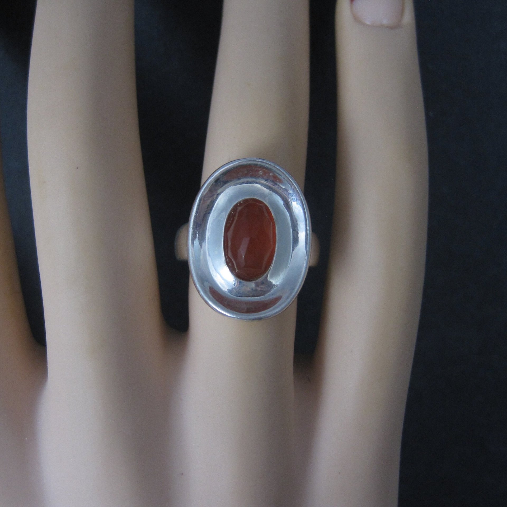 Robert Lee Morris Sterling Carnelian Puddle Ring Size 6 Retired