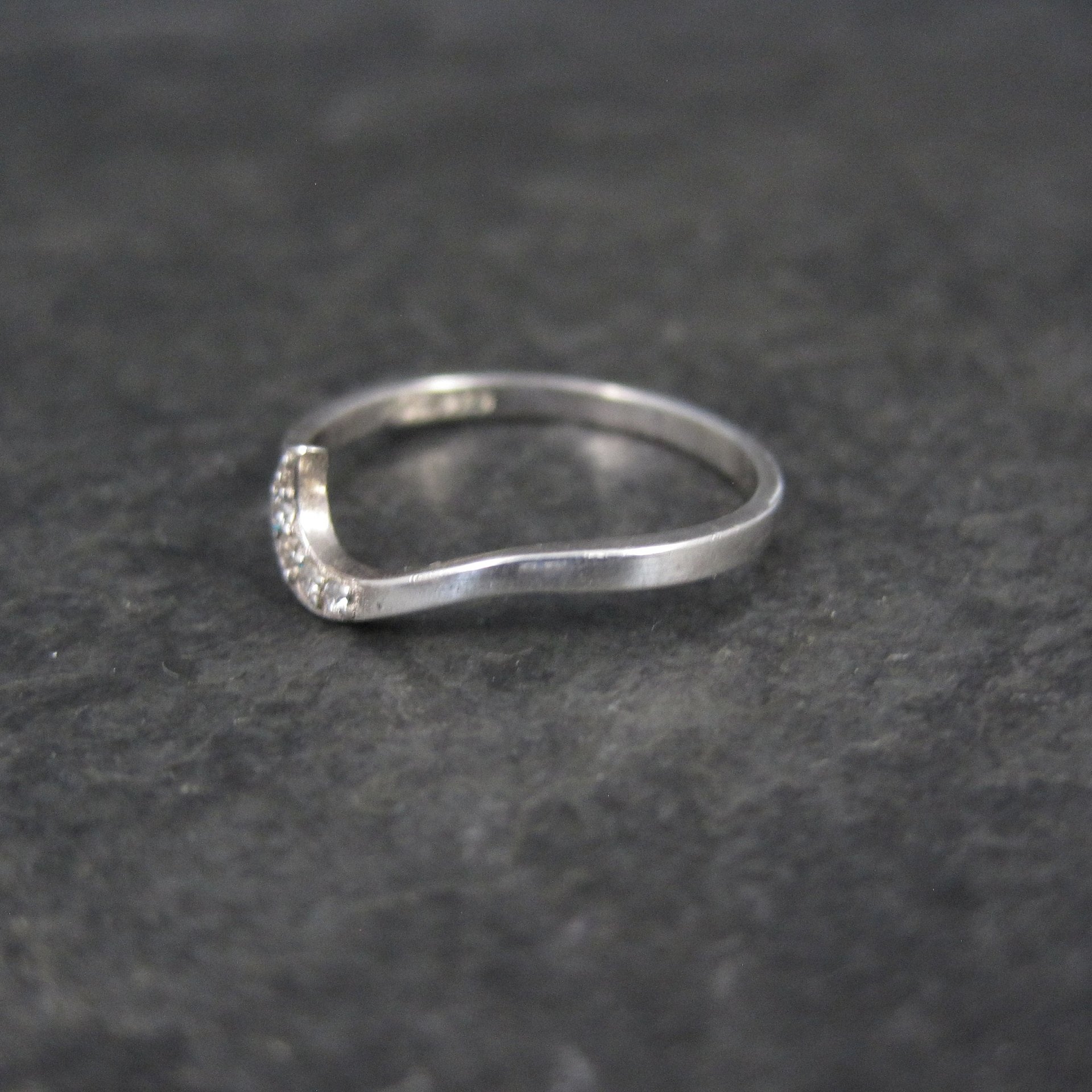 Dainty Wave Ring Vintage Italian Sterling Silver New Old Stock Size 6