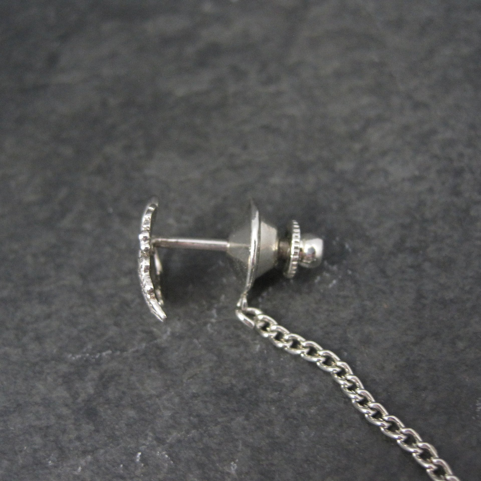 Estate Black Hills Silver Heart Leaf Tie Tack