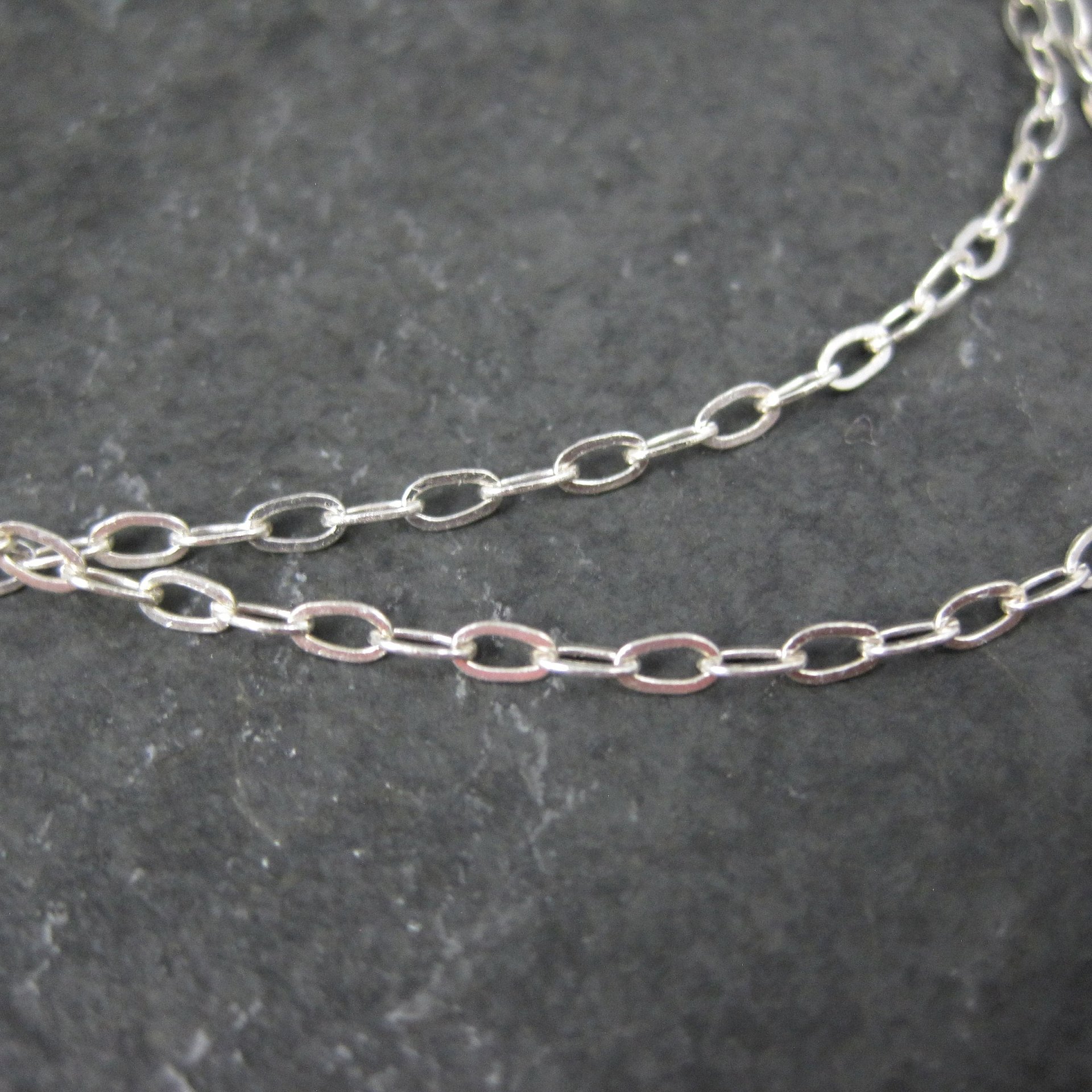 Green Cast Glass Necklace Sterling Silver 16-17 Inches