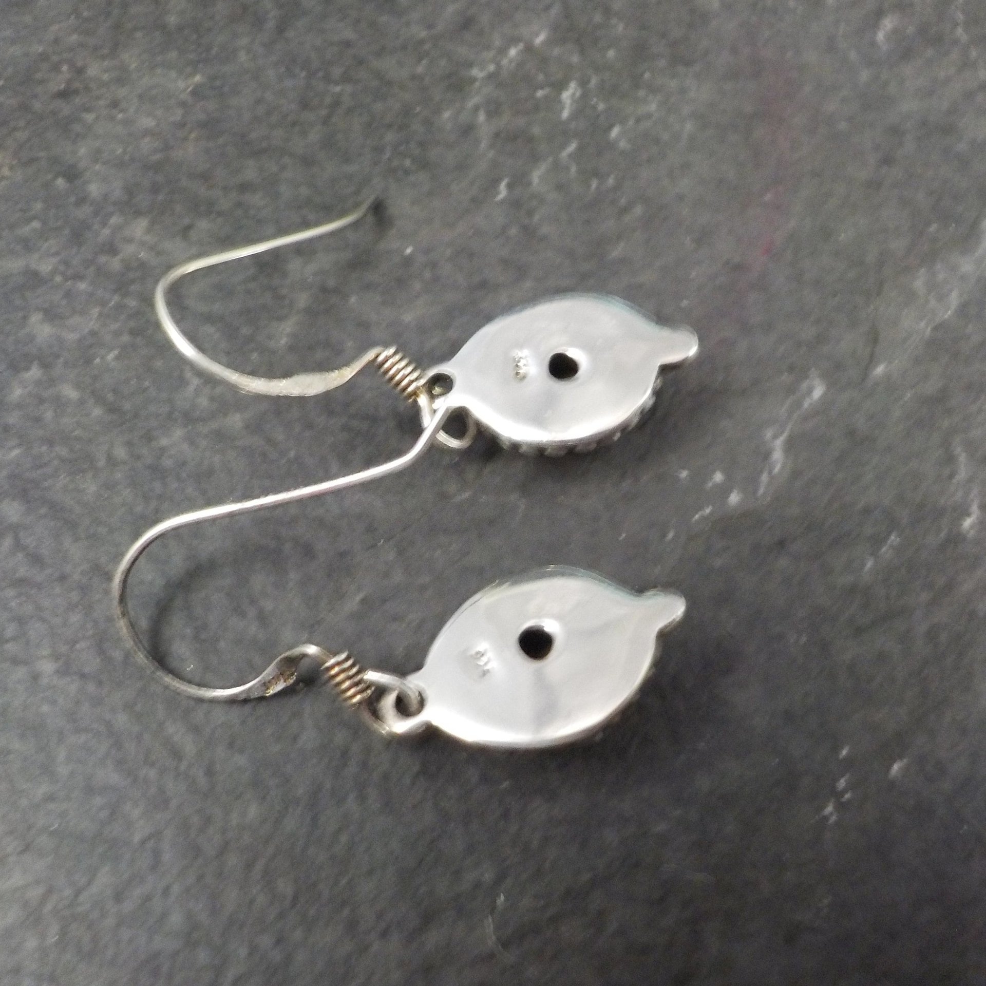 Vintage Garnet Earrings Sterling Silver