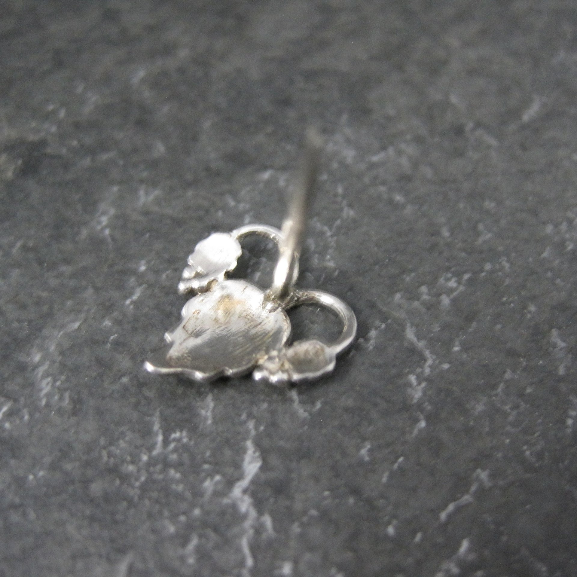 Estate Black Hills Silver Heart Leaf Tie Tack