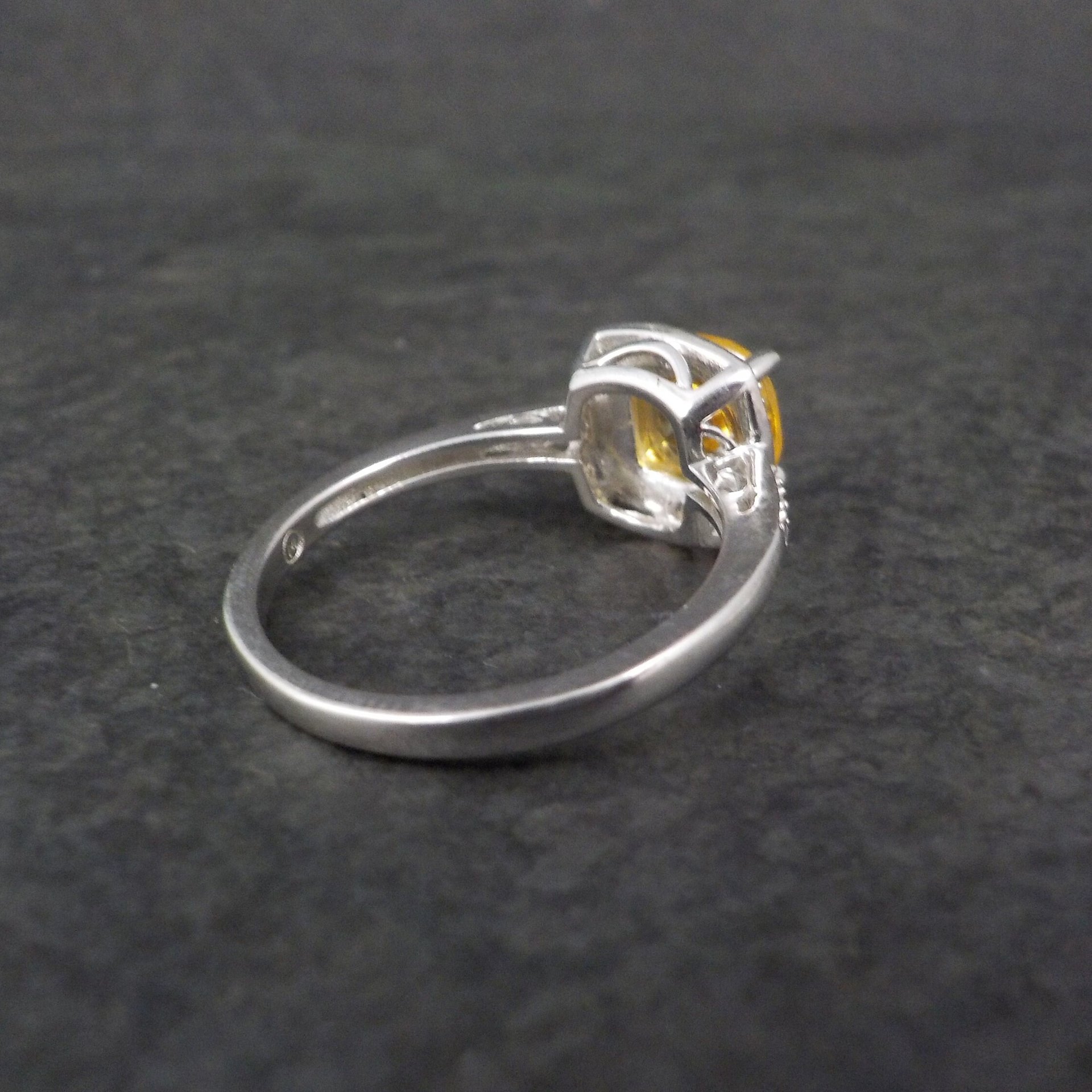 Estate Citrine Ring Sterling Silver Size 7