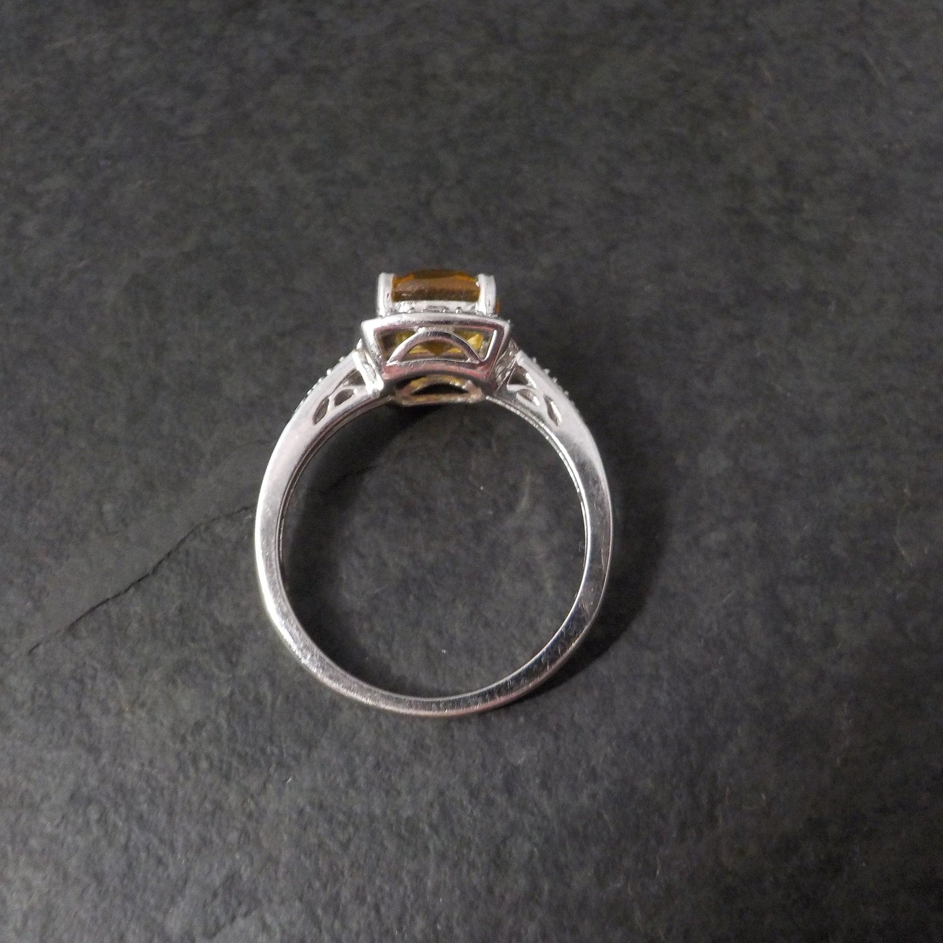 Estate Citrine Ring Sterling Silver Size 7