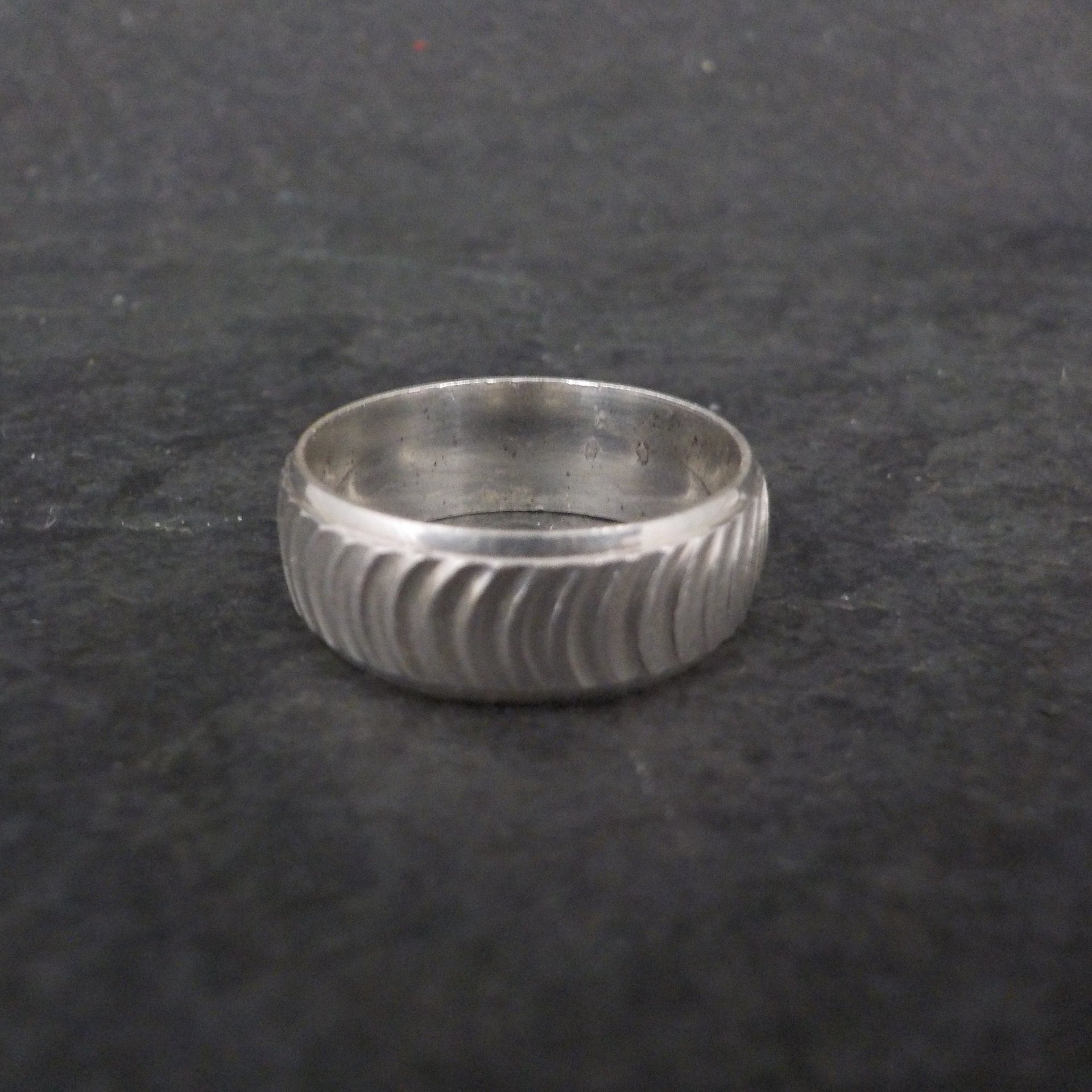 Textured 7mm Band Ring Size 7 Sterling Silver