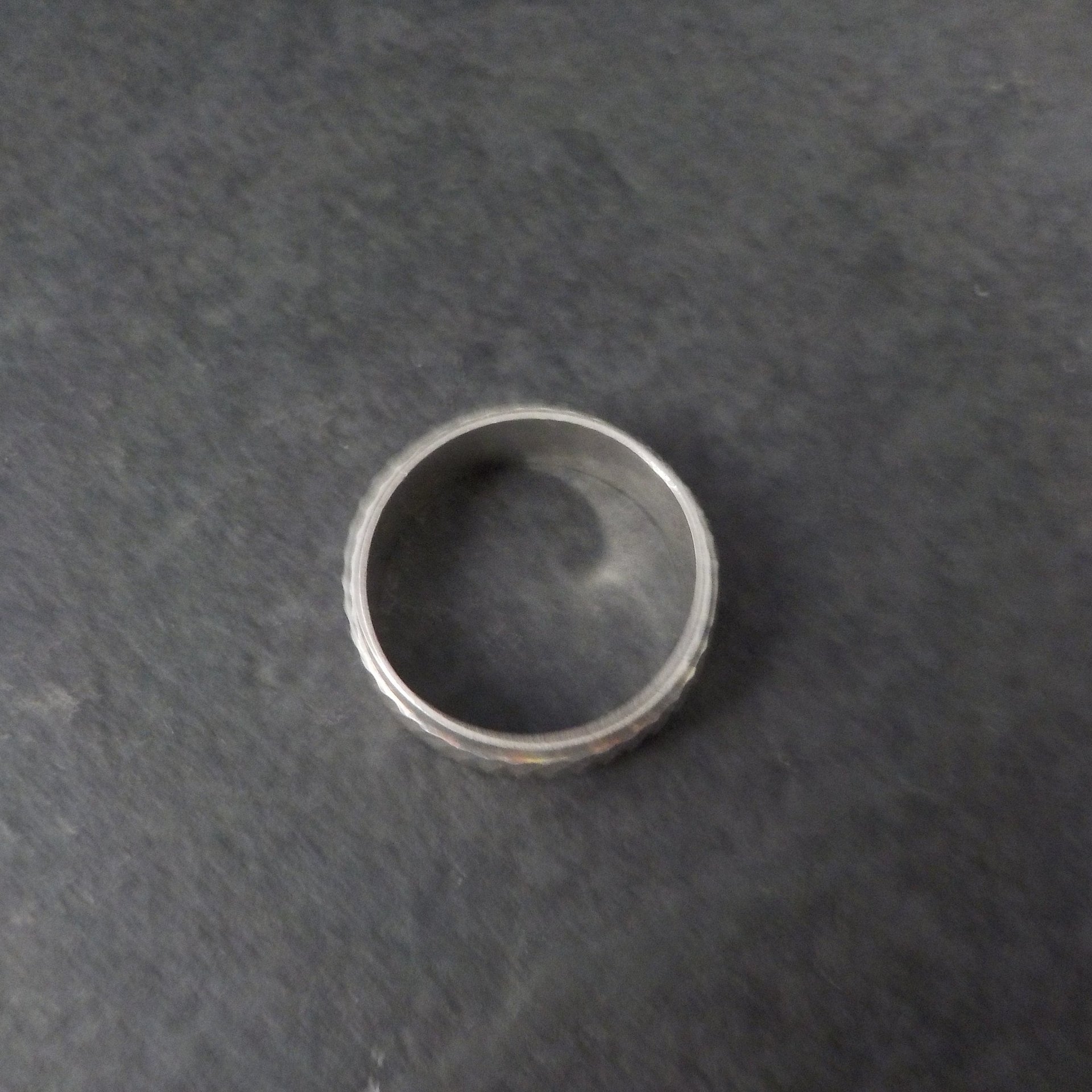 Textured 7mm Band Ring Size 7 Sterling Silver