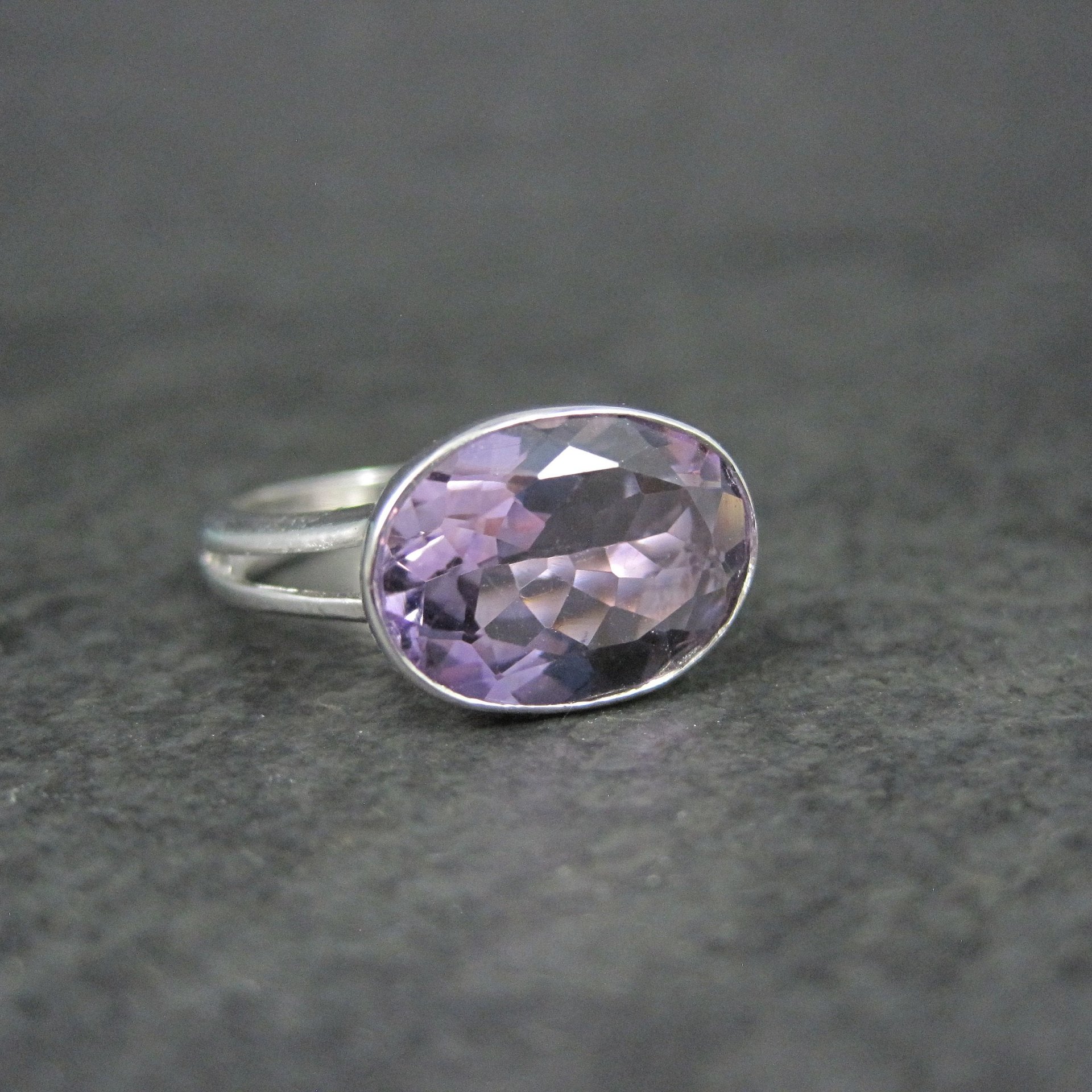 Vintage Amethyst Ring Size 6 Sterling Silver Estate Jewelry