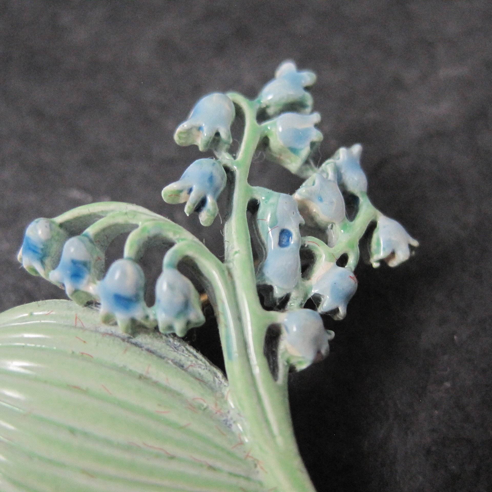 Vintage Enamel Blue Bell Flower Brooch