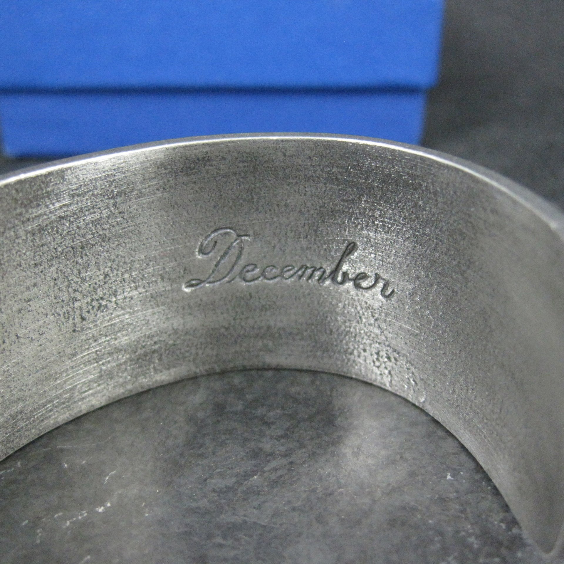 December Birthday Cuff Bracelet Salisbury Pewter 6.5 Inches