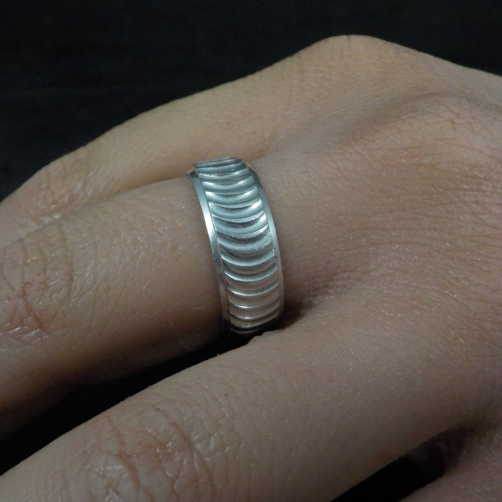 Textured 7mm Band Ring Size 7 Sterling Silver