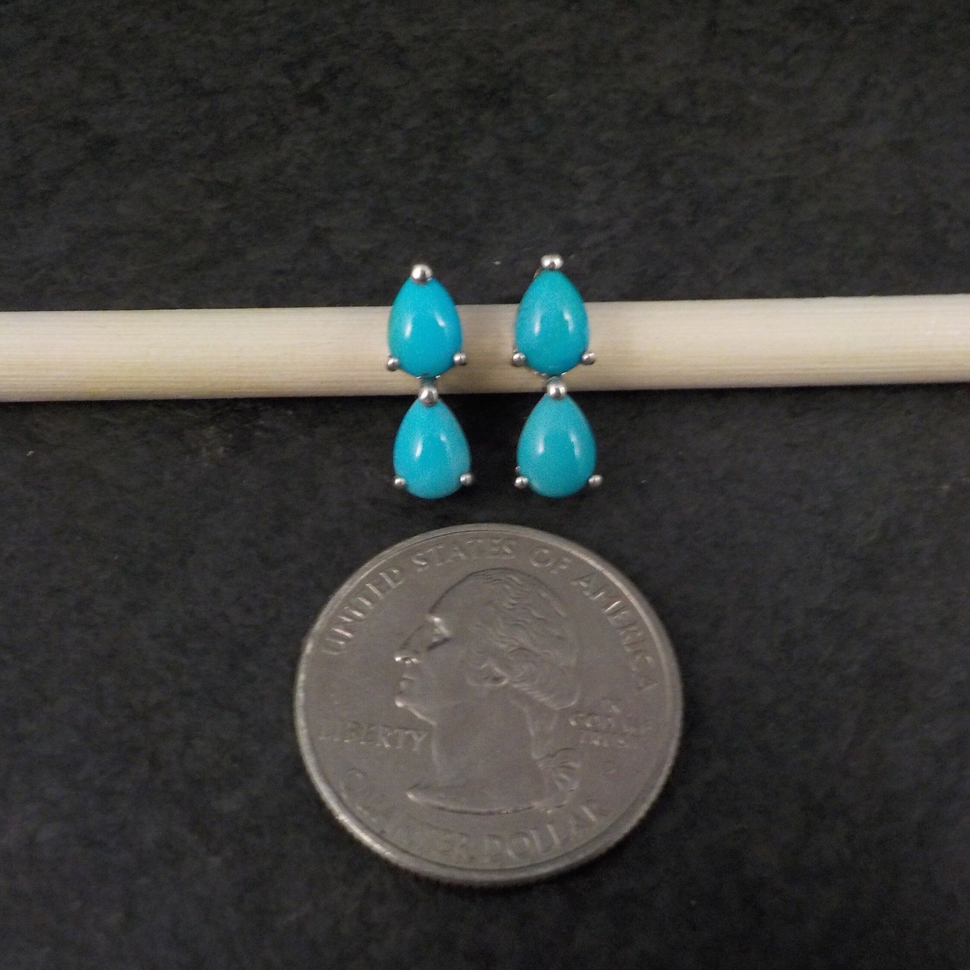 Sleeping Beauty Turquoise Stud Earrings Sterling Silver Chuck Clemency