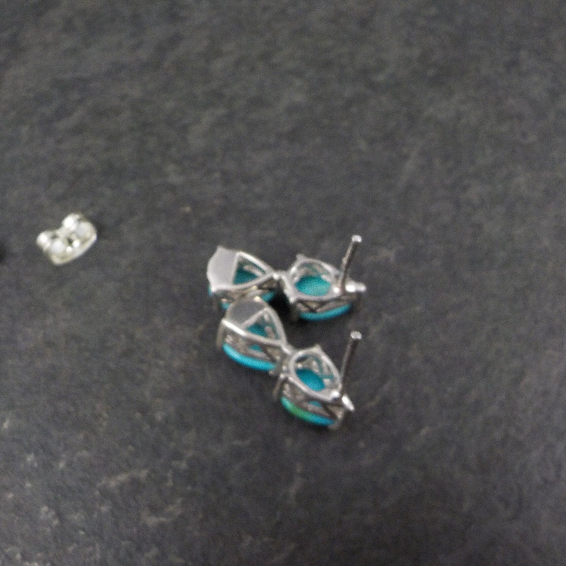 Sleeping Beauty Turquoise Stud Earrings Sterling Silver Chuck Clemency