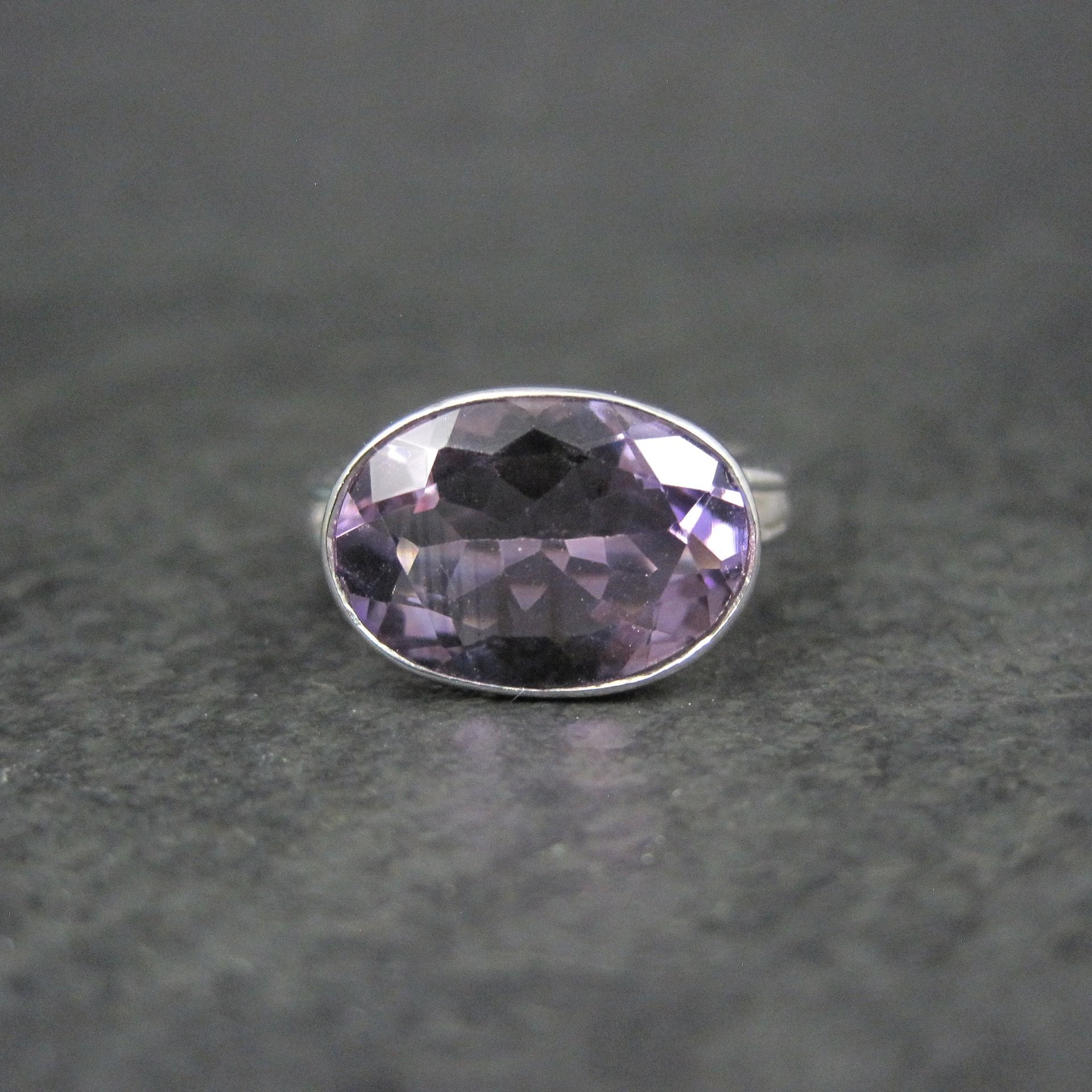 Vintage Amethyst Ring Size 6 Sterling Silver Estate Jewelry