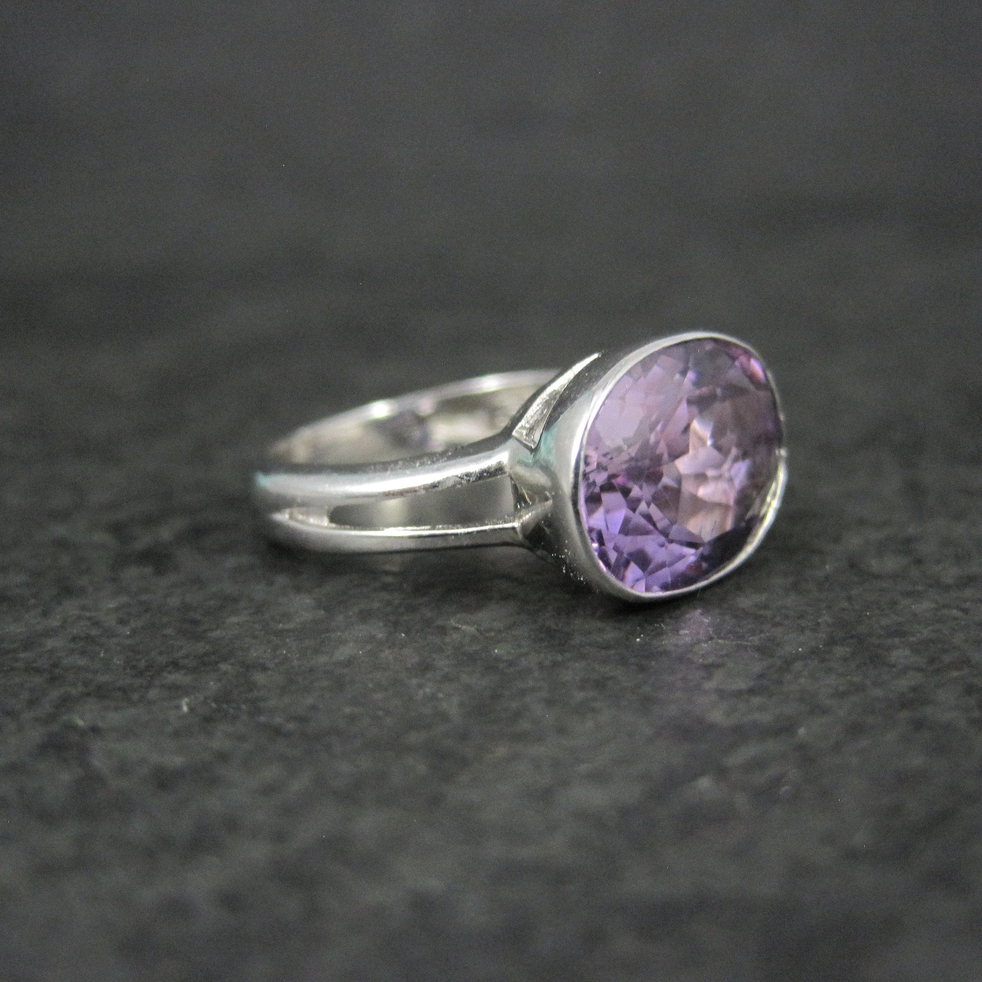 Vintage Amethyst Ring Size 6 Sterling Silver Estate Jewelry