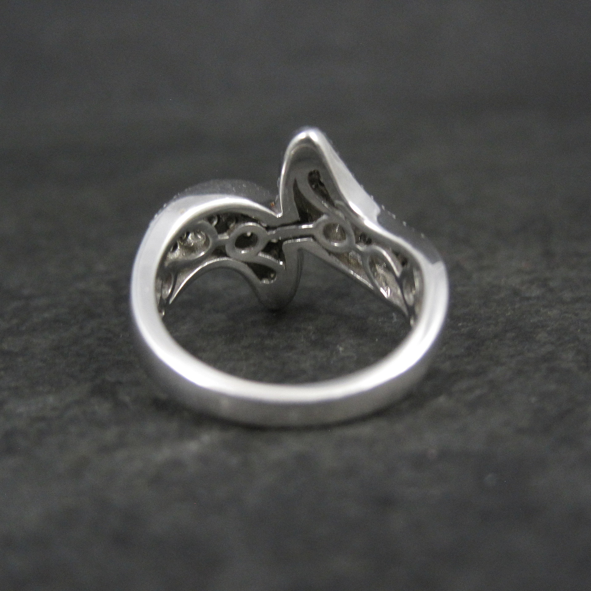 Champagne Diamond Ring Size 5 Sterling Silver Estate Jewelry