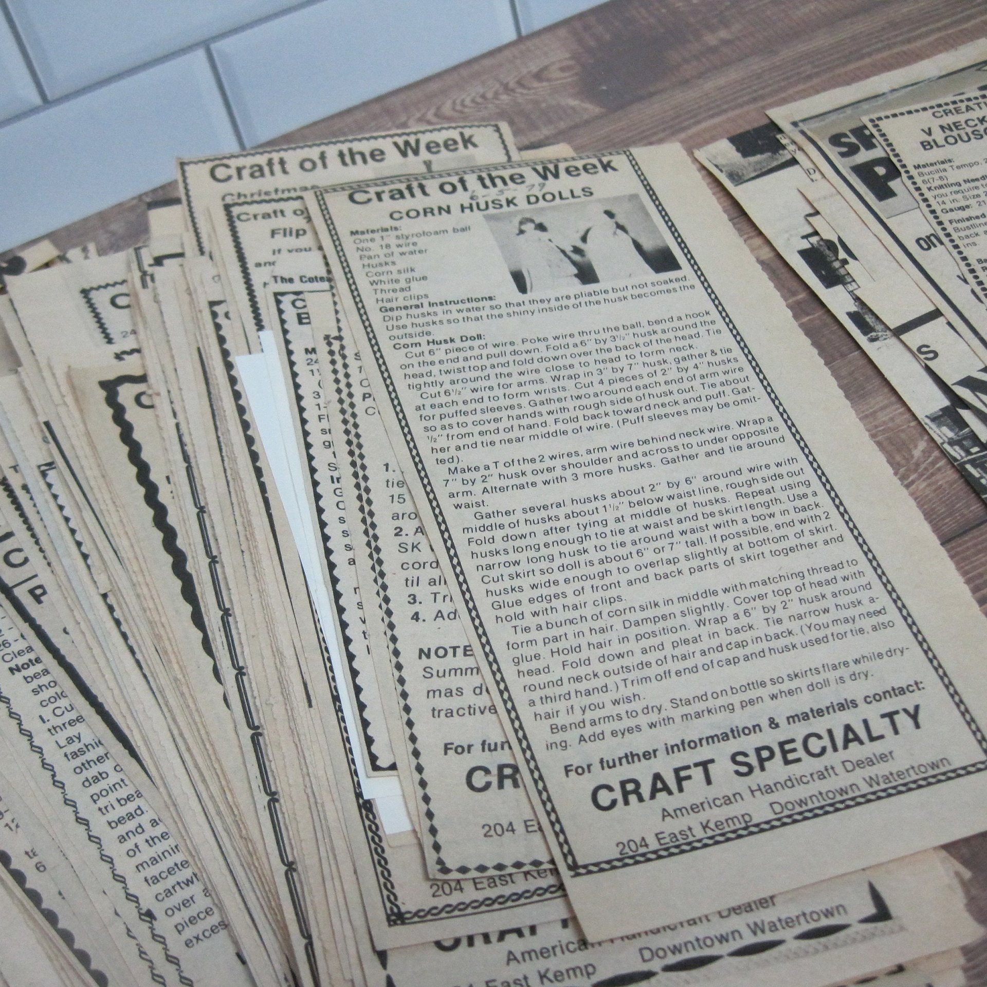 Huge Lot Craft of the Week Patterns 1978-1988