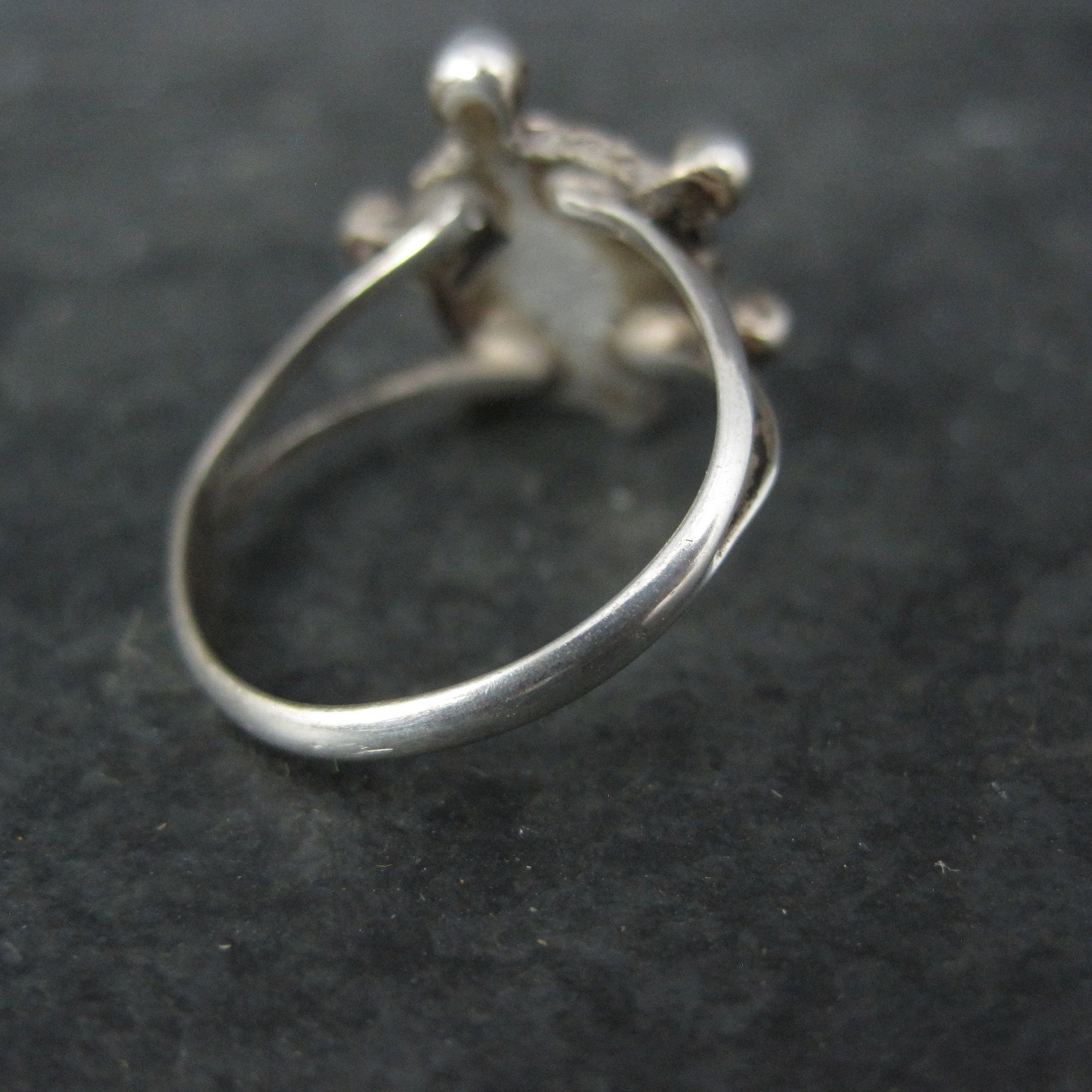 Turquoise Turtle Ring Size 5.5 Southwestern Vintage Sterling Silver