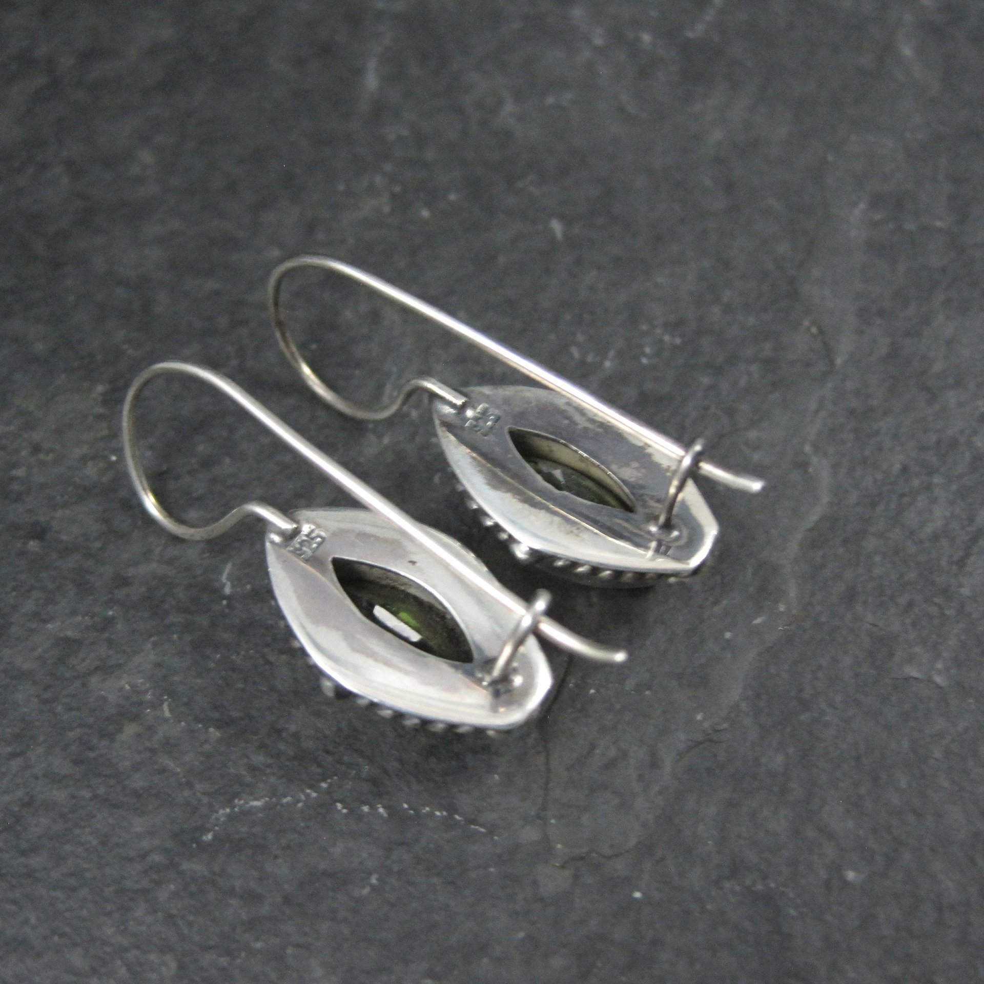 Sterling Silver Peridot Earrings Latch Backs