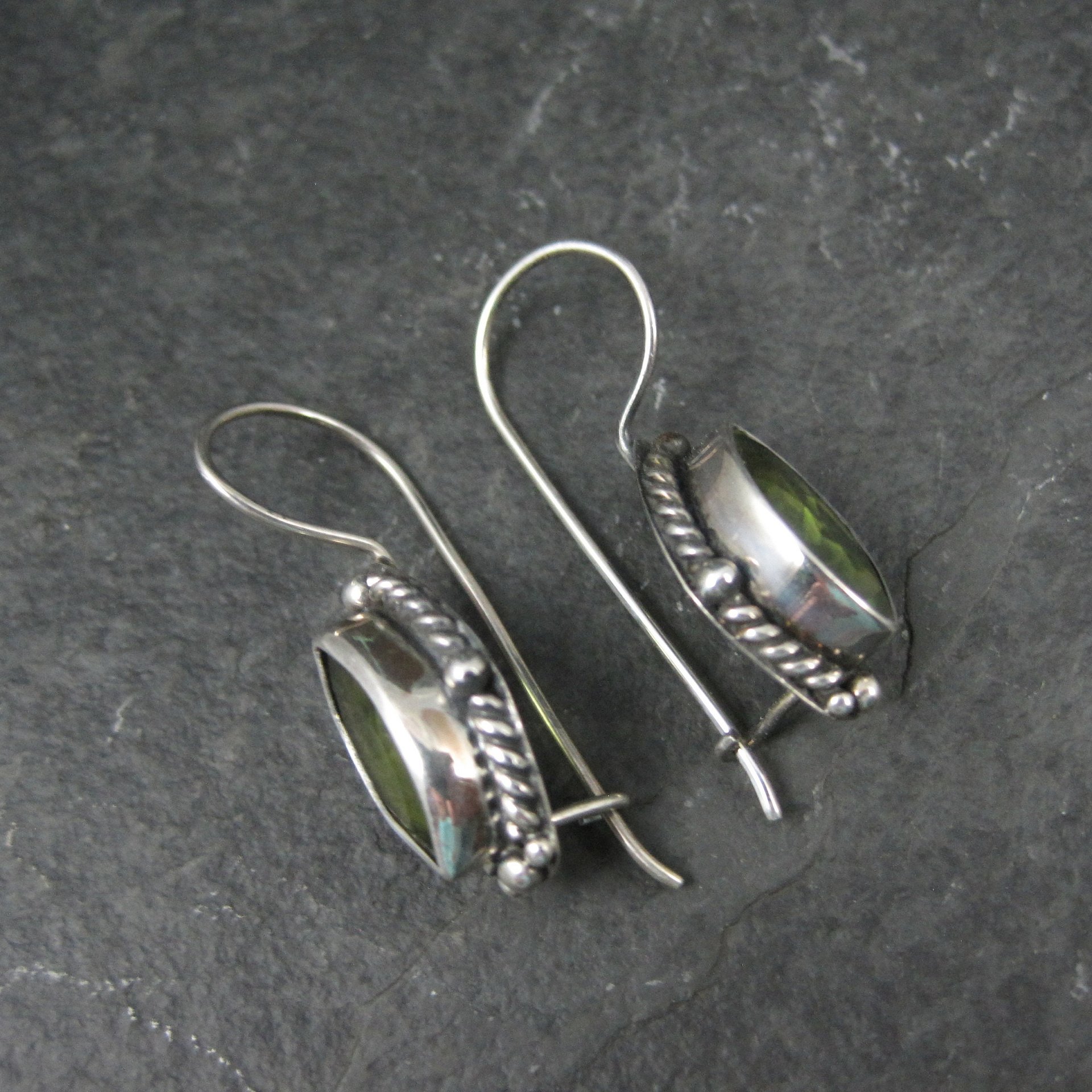 Sterling Silver Peridot Earrings Latch Backs
