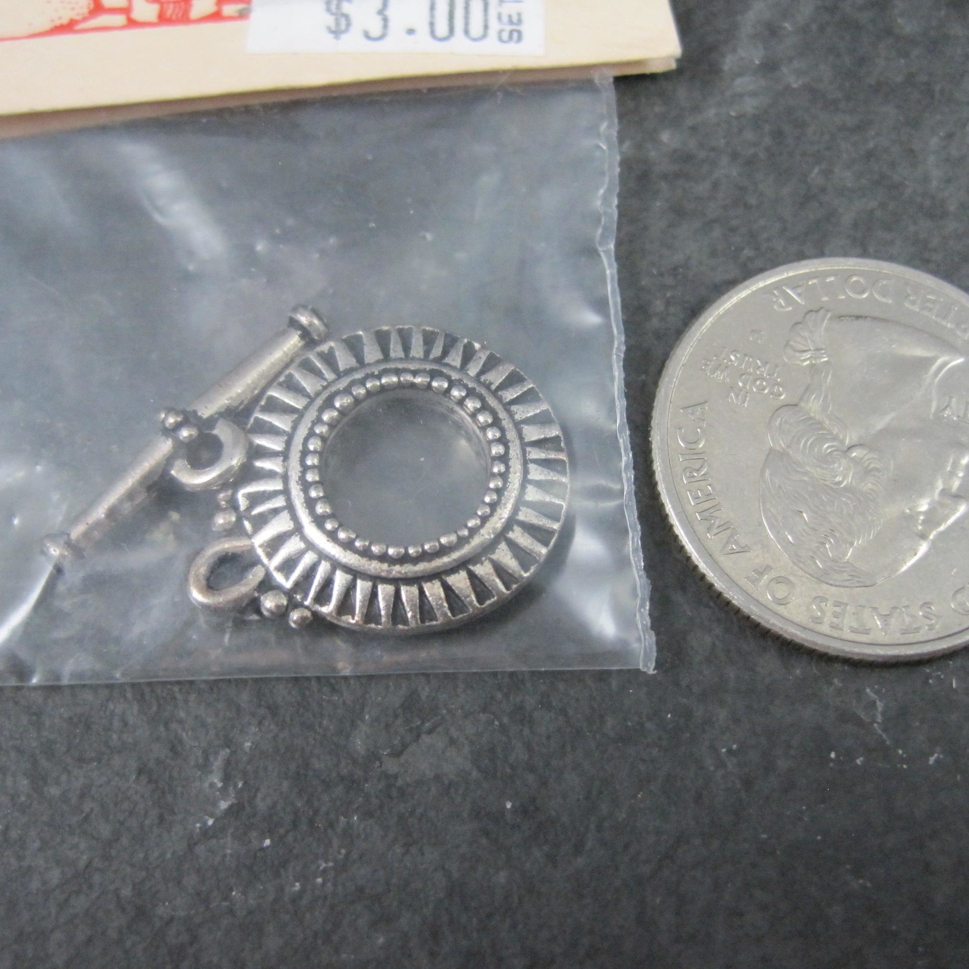Silver Tone Toggle Clasp Bead World New Old Stock