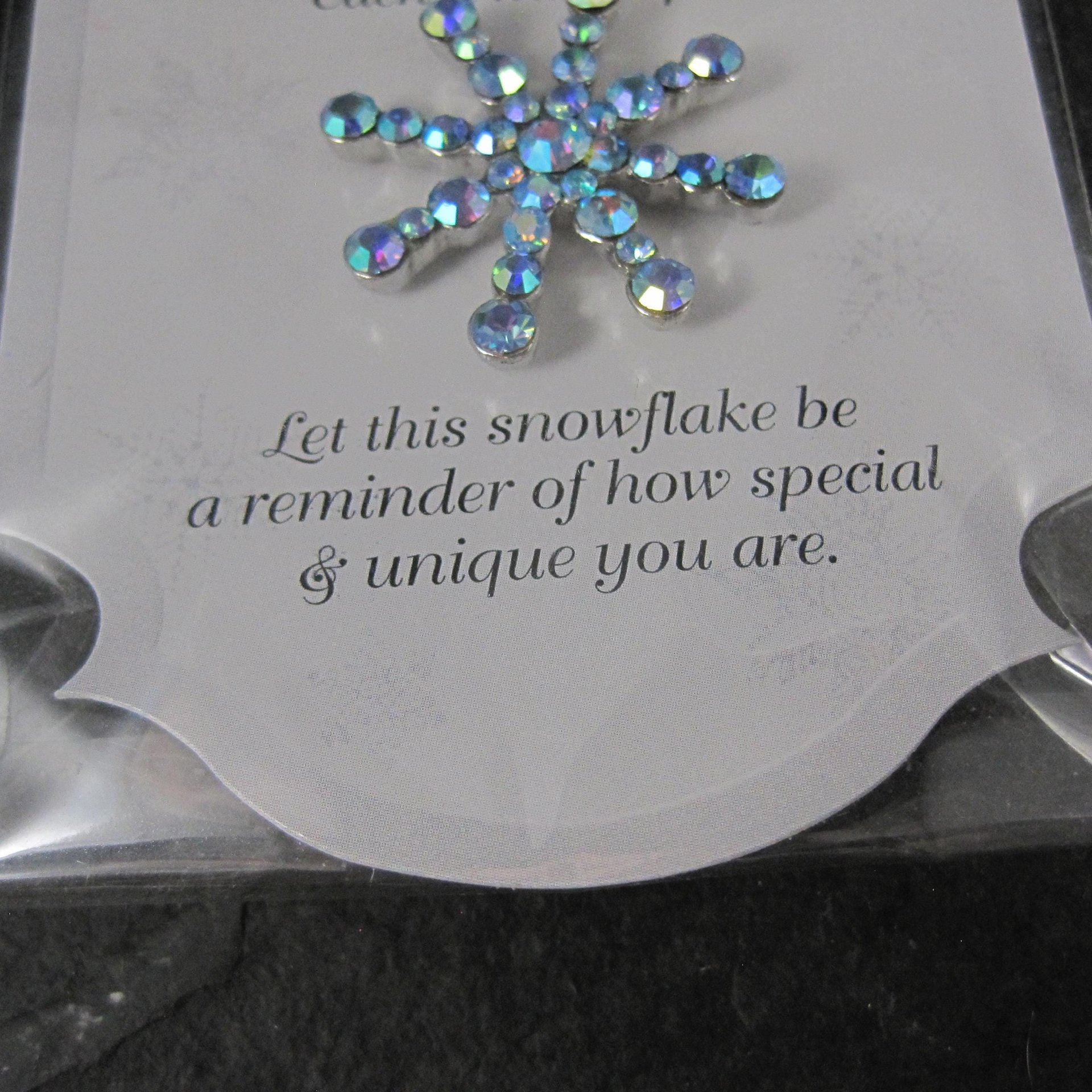 Vintage Rhinestone Snowflake Pin Grasslands Road New Old Stock