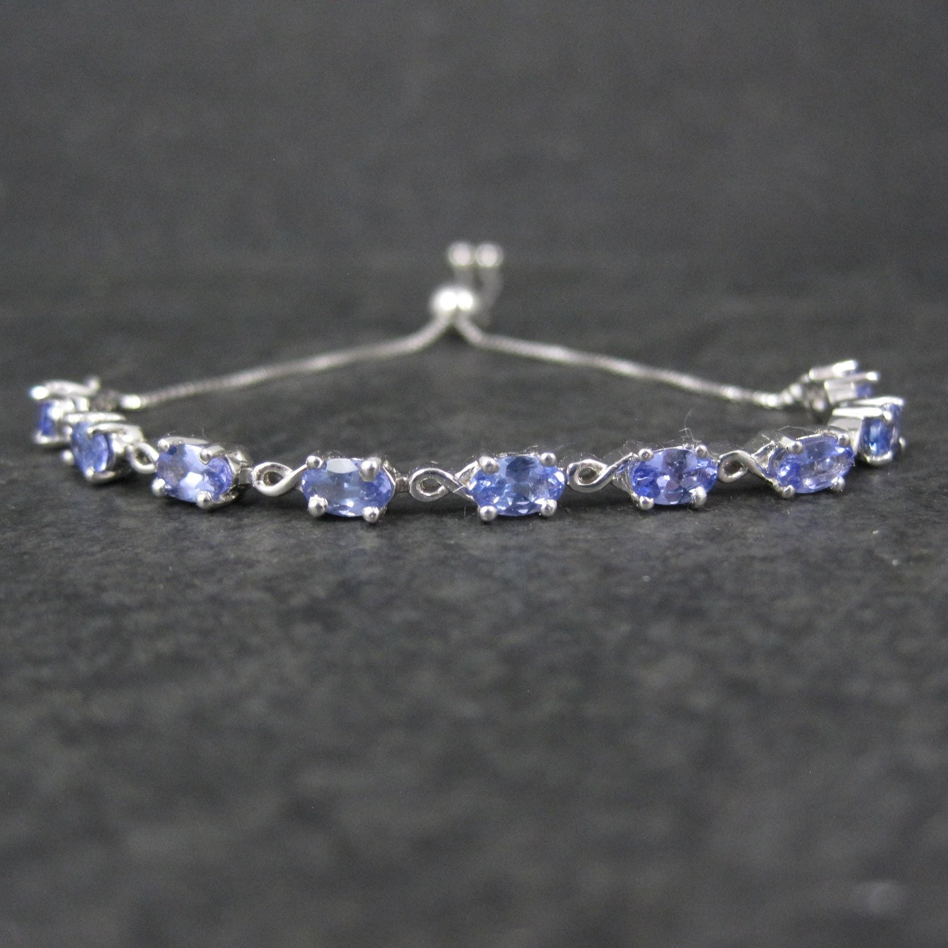 Estate Tanzanite Bolo Bracelet Sterling Silver