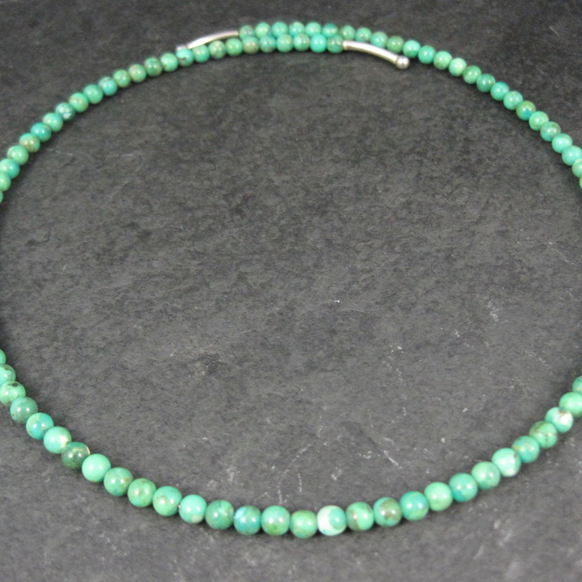 Sterling Silver Green Turquoise Wrap Around Necklace Choker Barse
