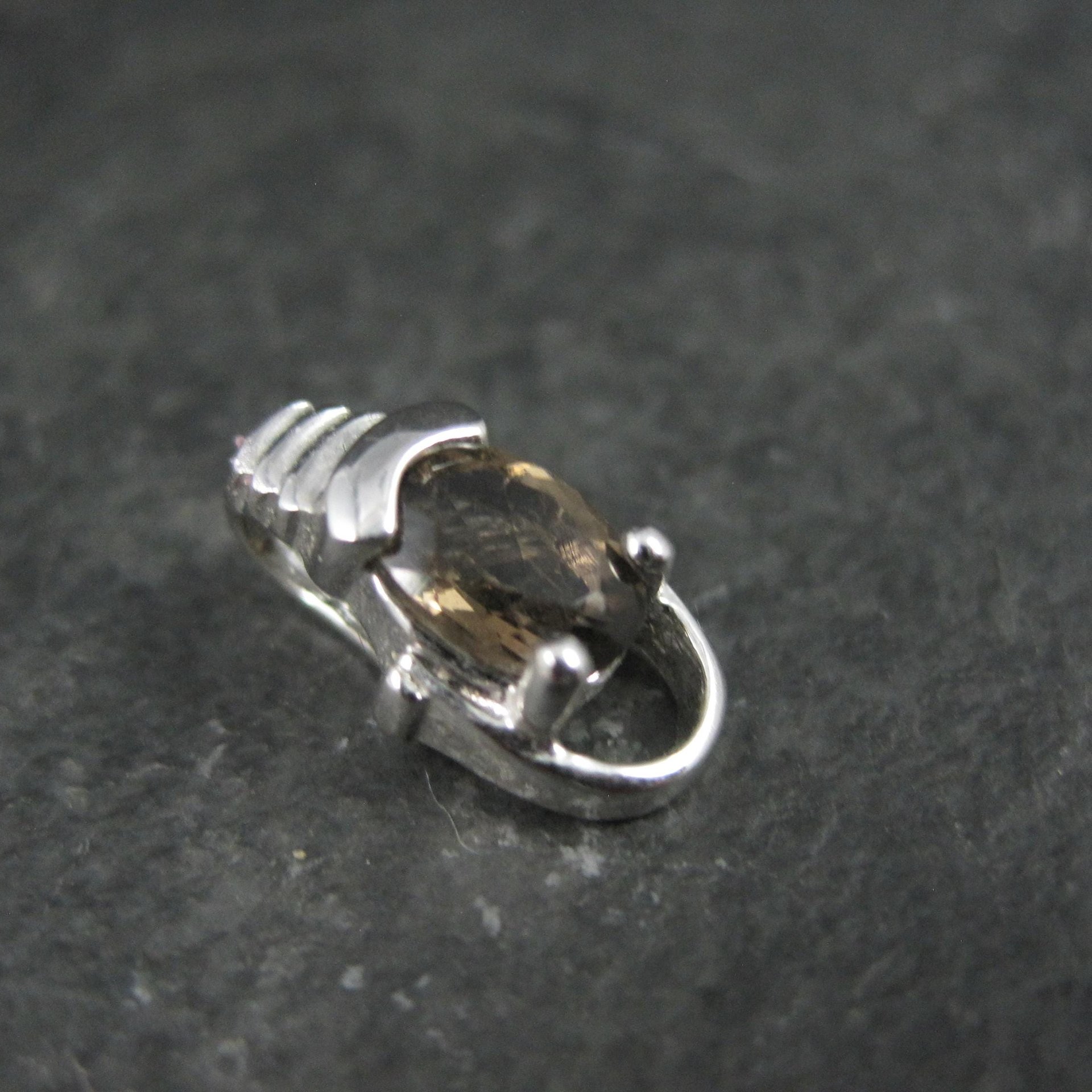 Tiny Sterling Silver Smoky Quartz Pendant