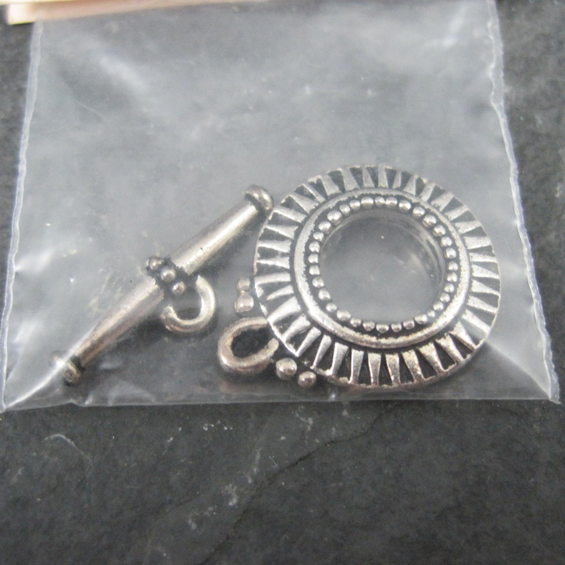 Silver Tone Toggle Clasp Bead World New Old Stock